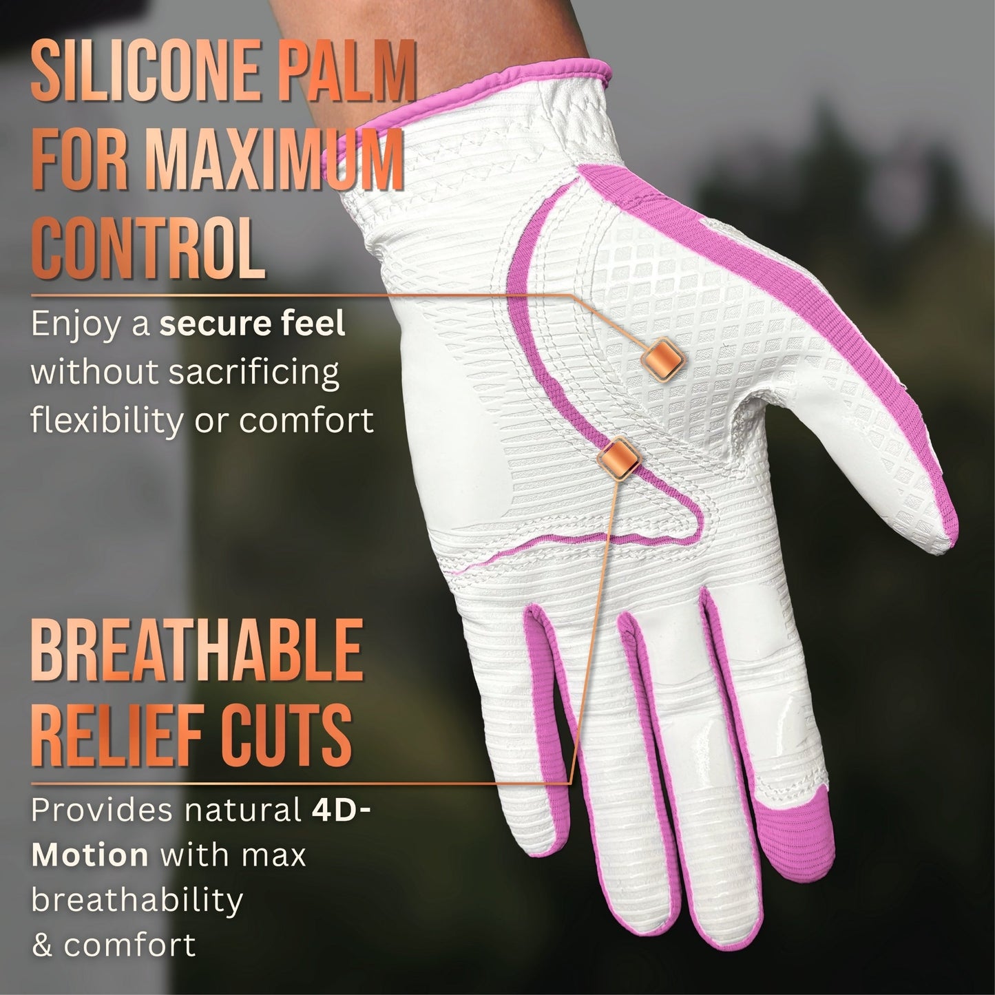 Copper Tech Plus Women's Golf Gloves [Worn on Left Hand]