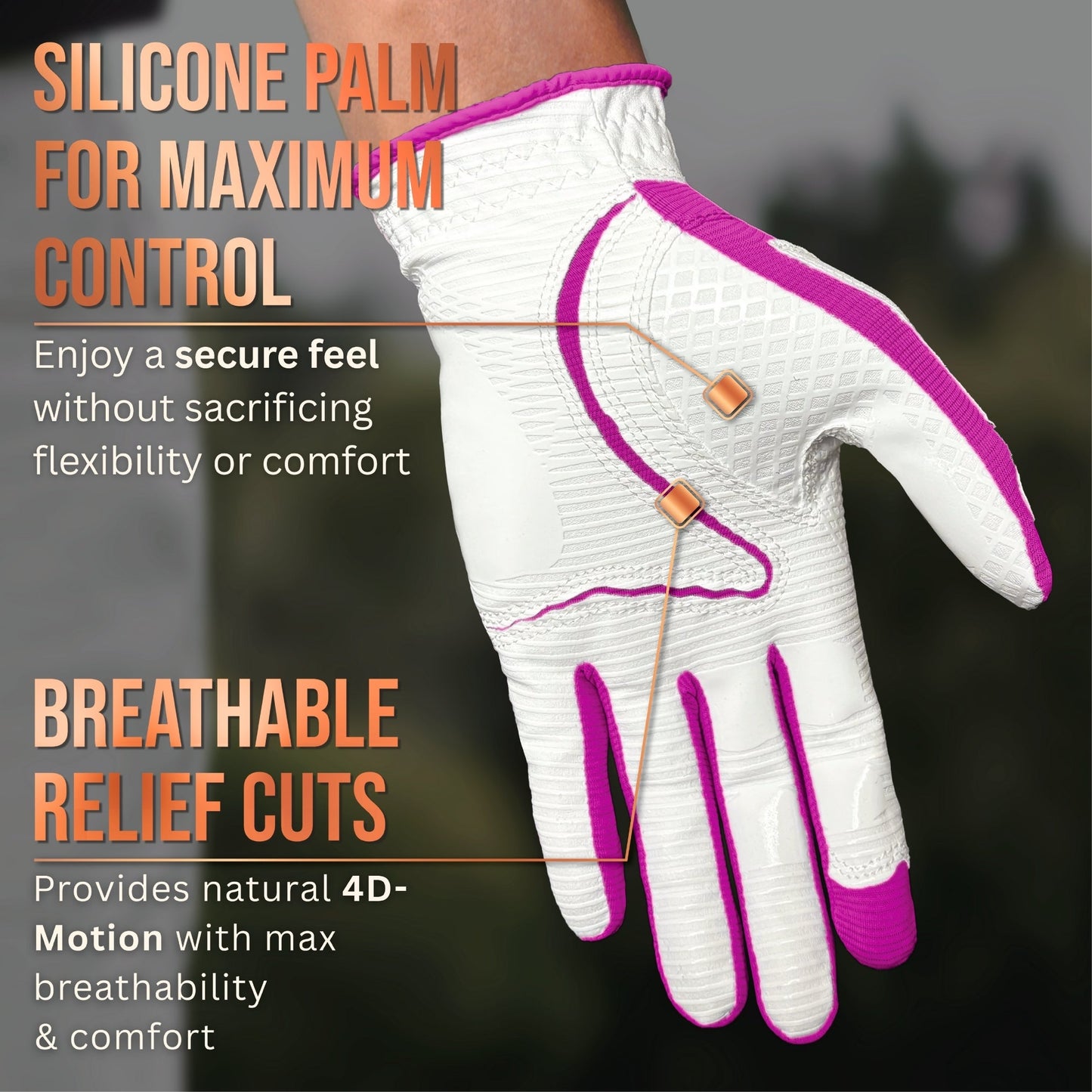 Copper Tech Plus Women's Golf Gloves [Worn on Left Hand]