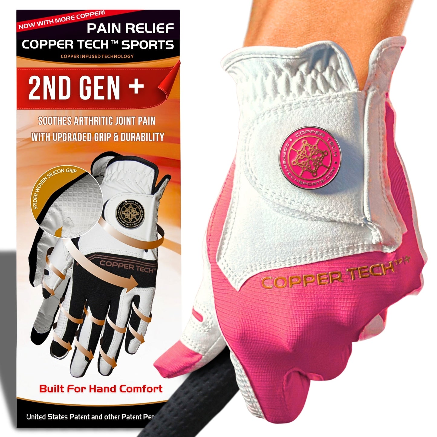 Copper Tech Plus Women's Golf Gloves [Worn on Right Hand]