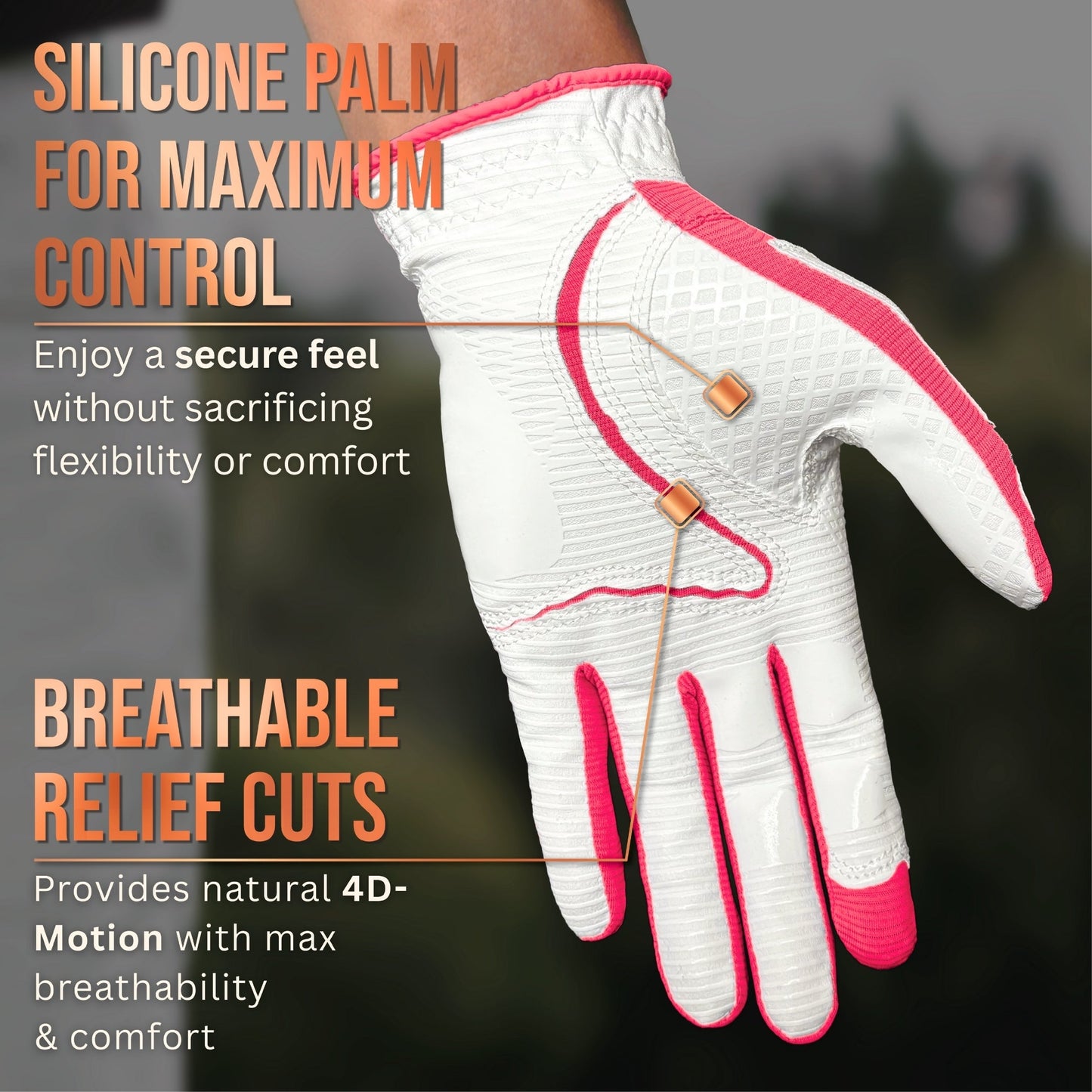 Copper Tech Plus Women's Golf Gloves [Worn on Right Hand]