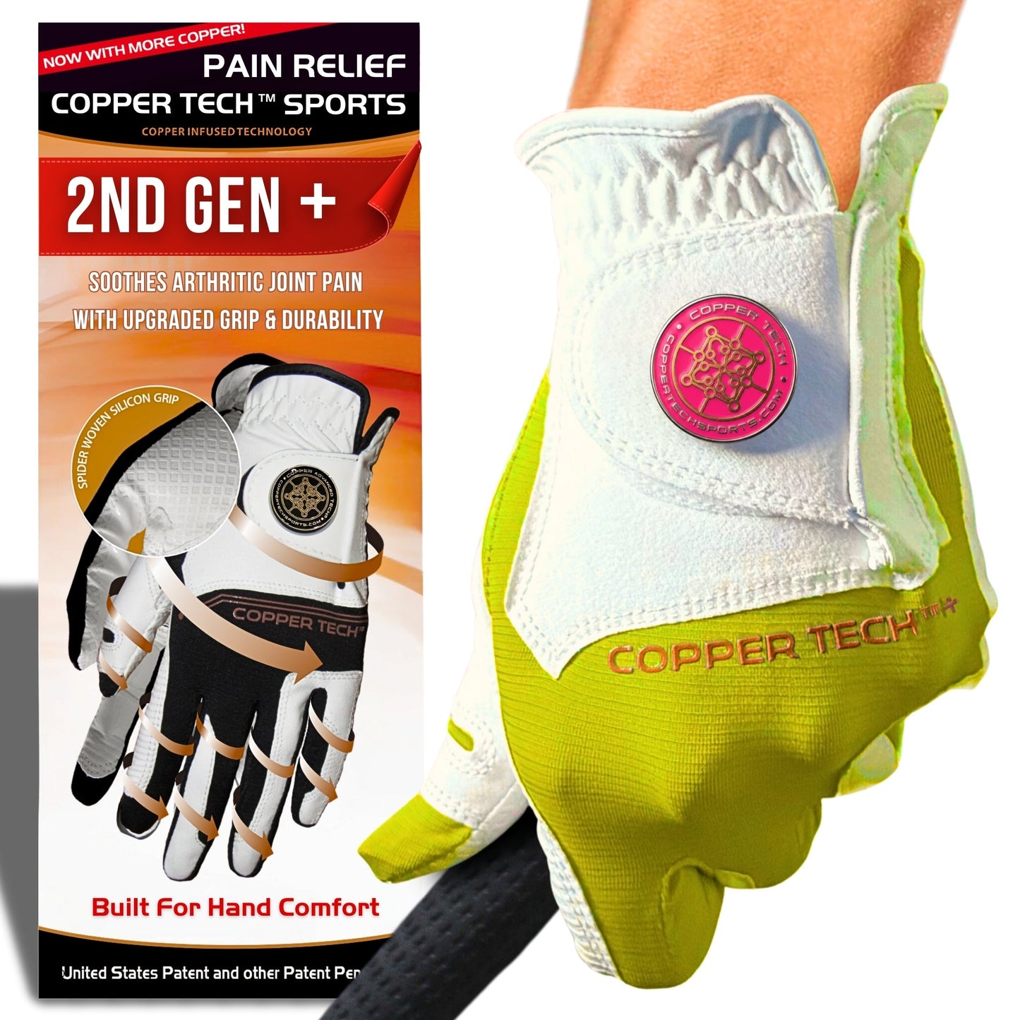 Copper Tech Plus Women's Golf Gloves [Worn on Right Hand]