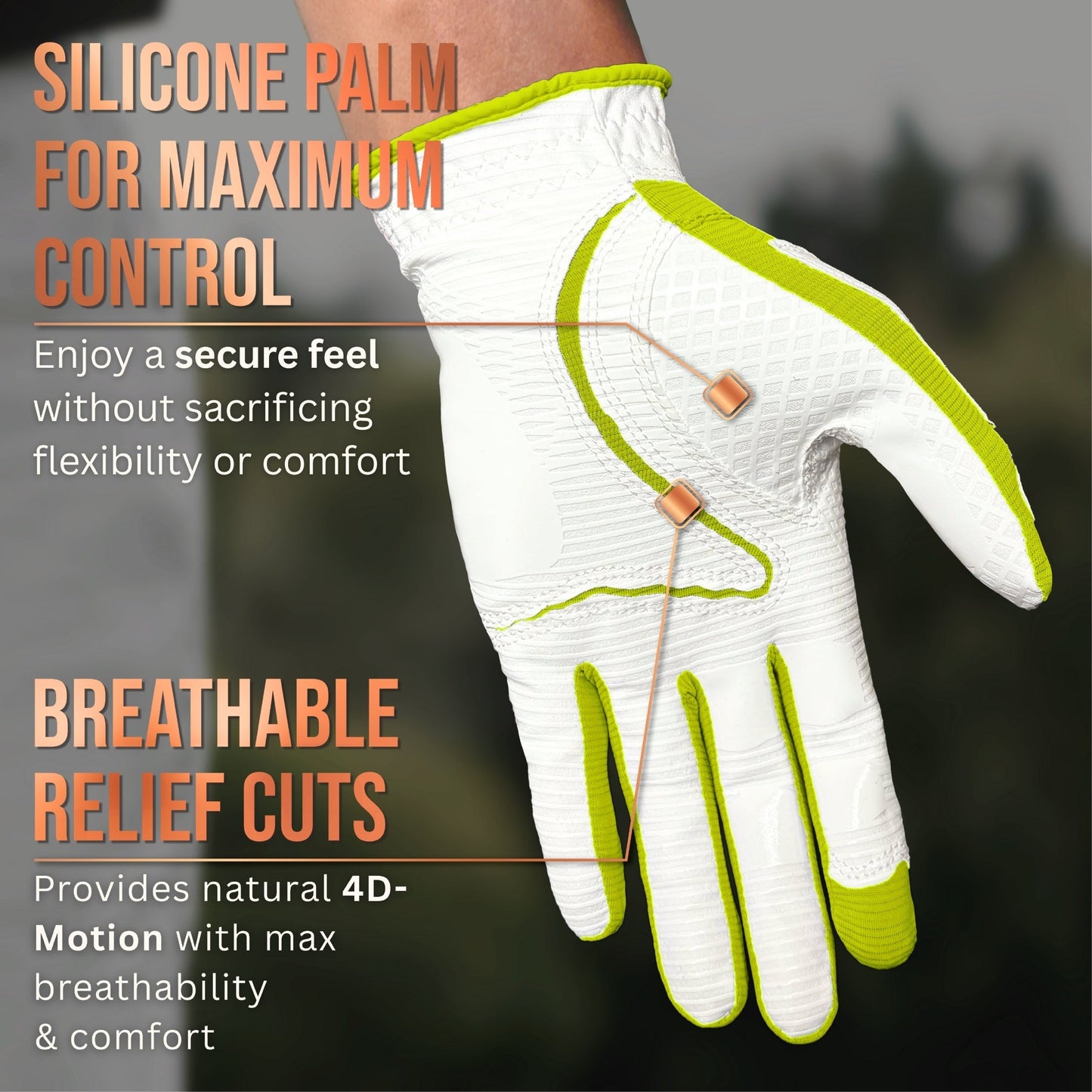 Copper Tech Plus Women's Golf Gloves [Worn on Right Hand]