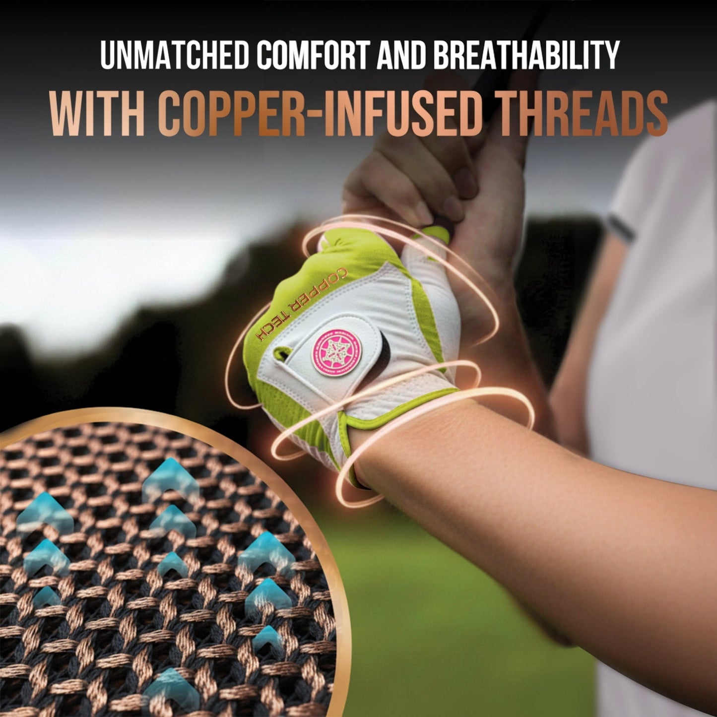 Copper Tech Plus Women's Golf Gloves [Worn on Left Hand]