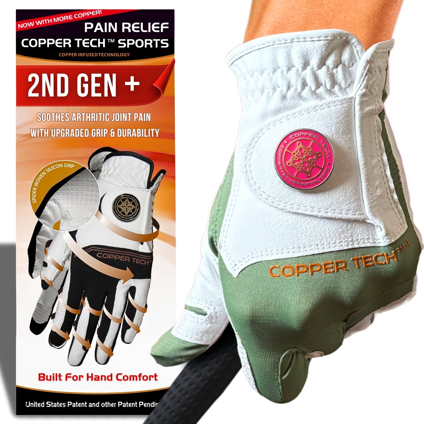 Copper Tech Plus Women's Golf Gloves [Worn on Left Hand]