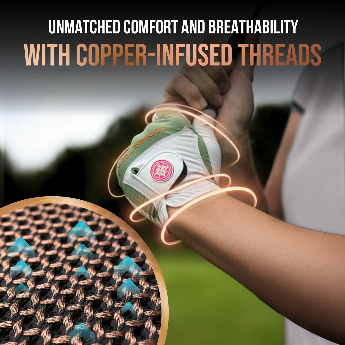 Copper Tech Plus Women's Golf Gloves [Worn on Right Hand]