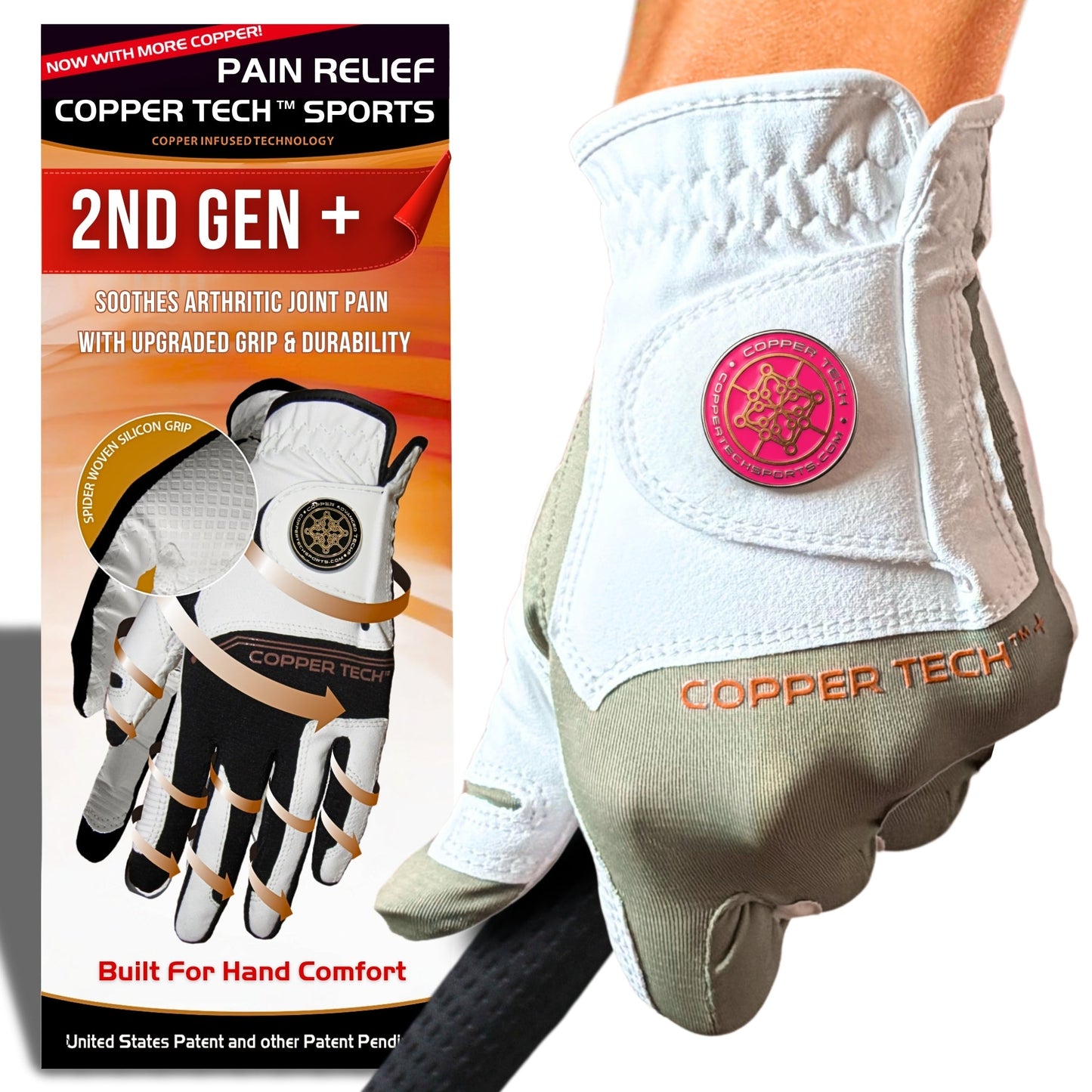 Copper Tech Plus Women's Golf Gloves [Worn on Right Hand]