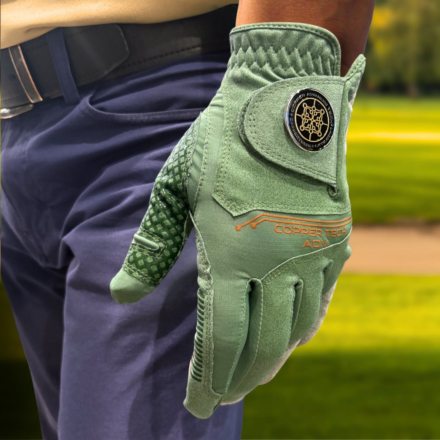 Copper Advanced Tech 2.0 Men's Golf Gloves [Worn on Right Hand]