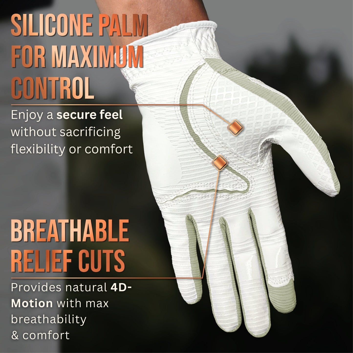 Copper Tech Plus Women's Golf Gloves [Worn on Left Hand]