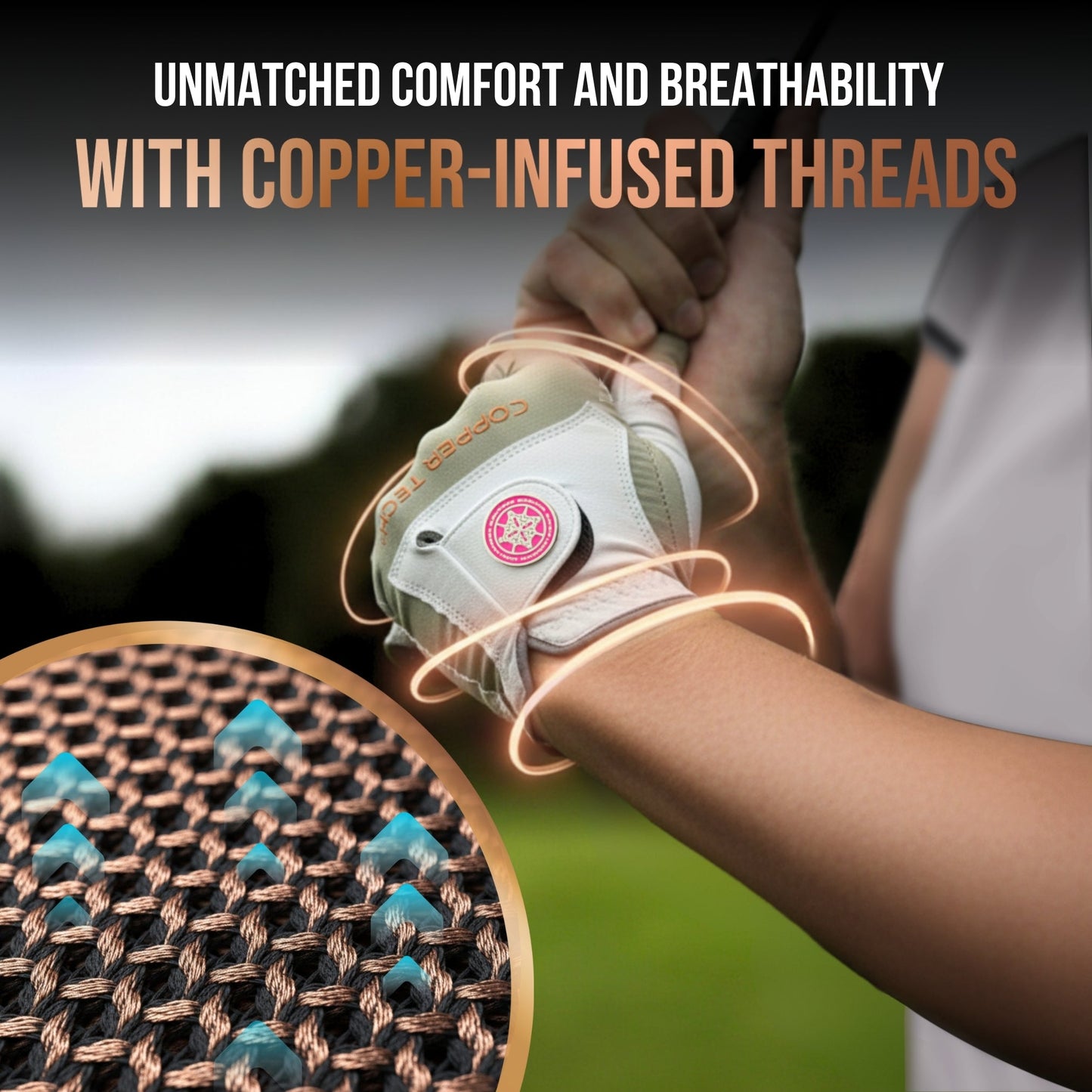 Copper Tech Plus Women's Golf Gloves [Worn on Right Hand]