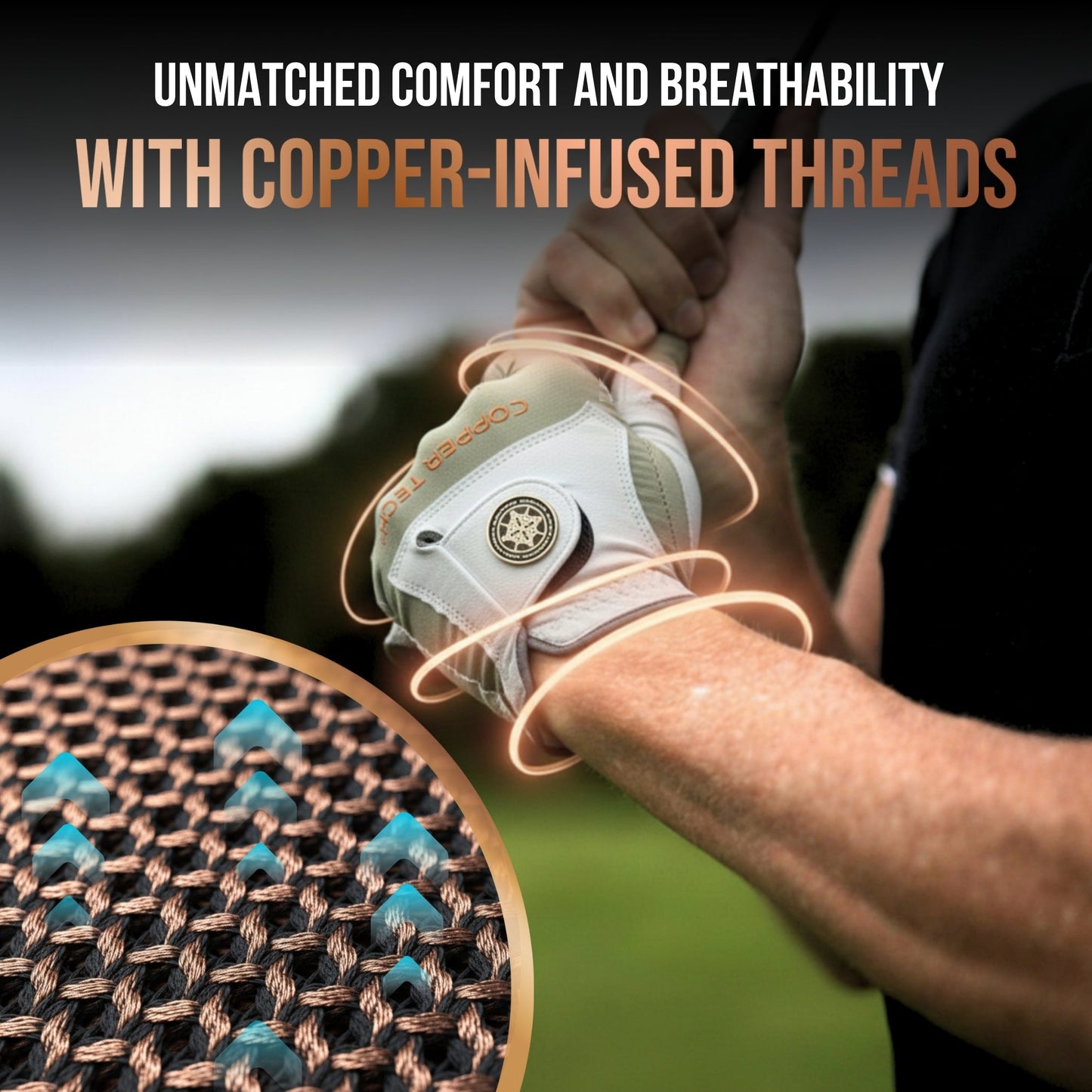 Copper Tech Plus Men's Golf Gloves [Worn on Left Hand]