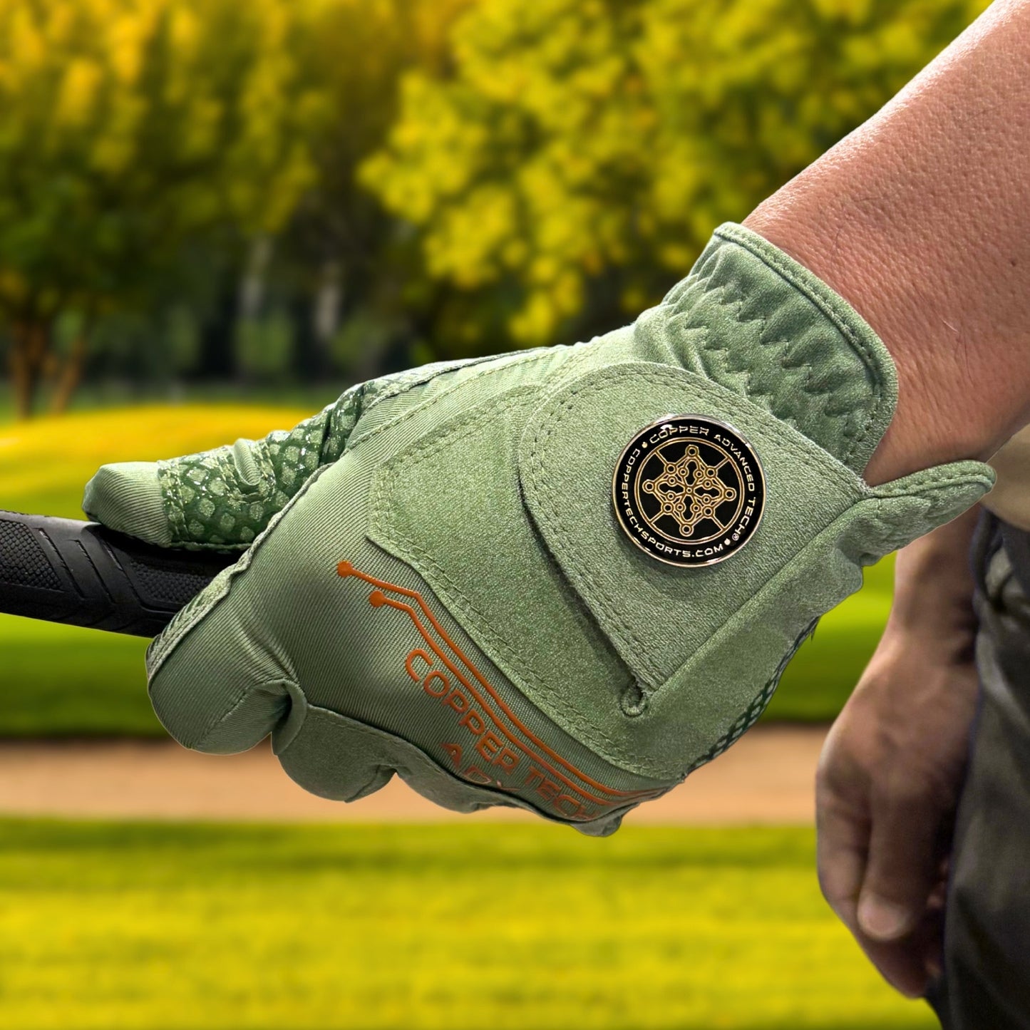 Copper Advanced Tech 2.0 Men's Golf Gloves [Worn on Right Hand]