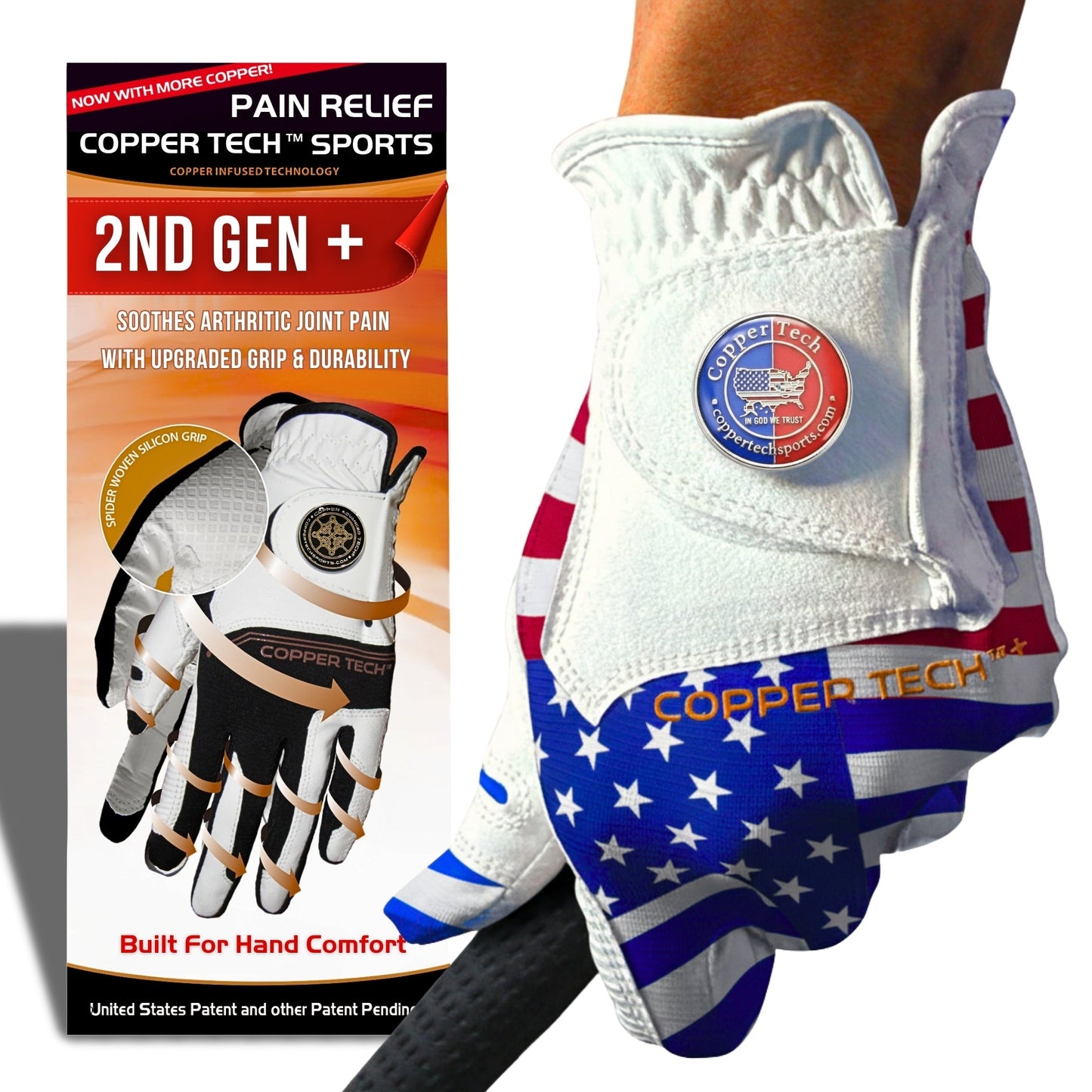 Copper Tech Plus Women's Golf Glove (USA Flag Edition)
