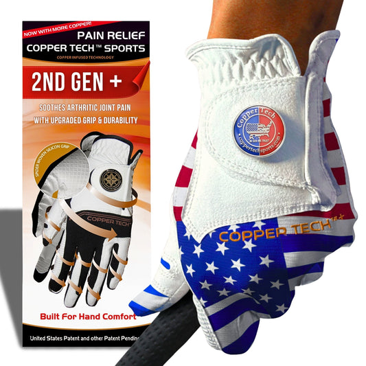 Copper Tech Plus Women's Golf Glove (USA Flag Edition)
