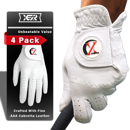 XEIRPRO Men's Golf Gloves (4-Pack, AA Cabretta Leather)