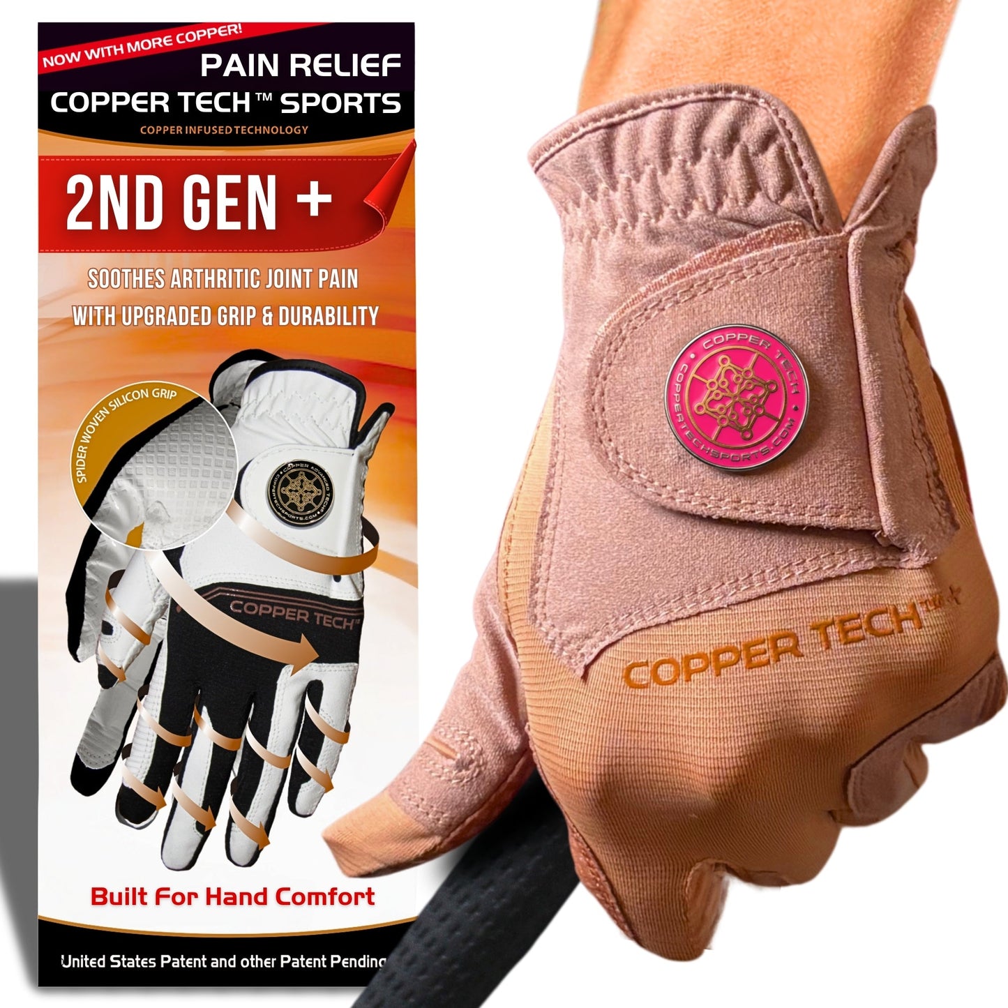 Copper Tech Plus Women's Golf Gloves [Worn on Left Hand]