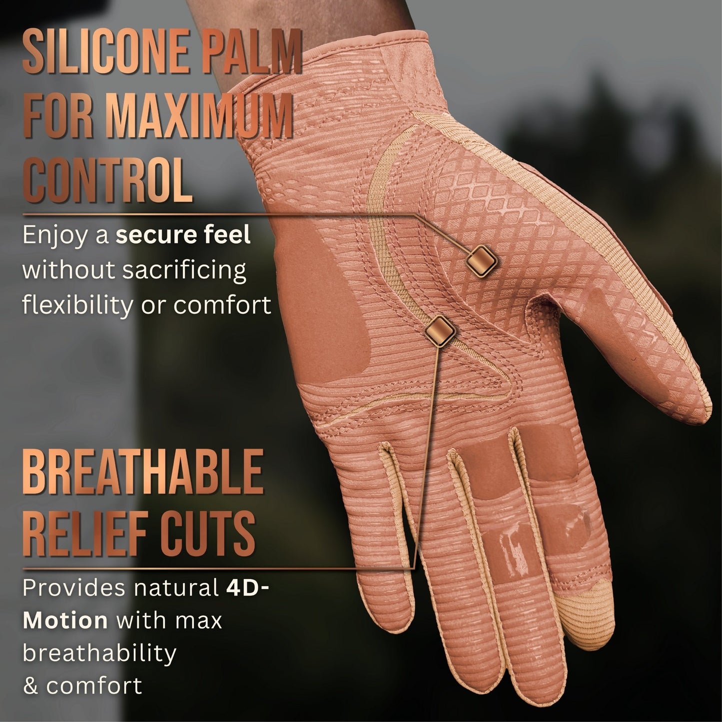 Copper Tech Plus Men's Golf Gloves [Worn on Right Hand]