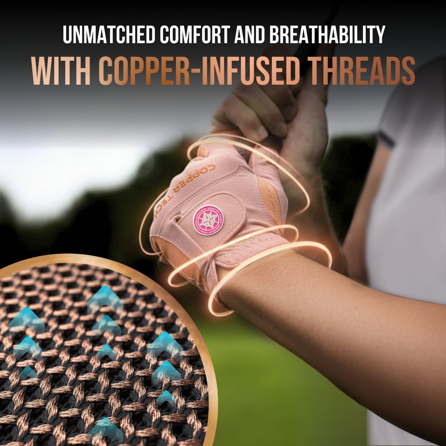 Copper Tech Plus Women's Golf Gloves [Worn on Right Hand]