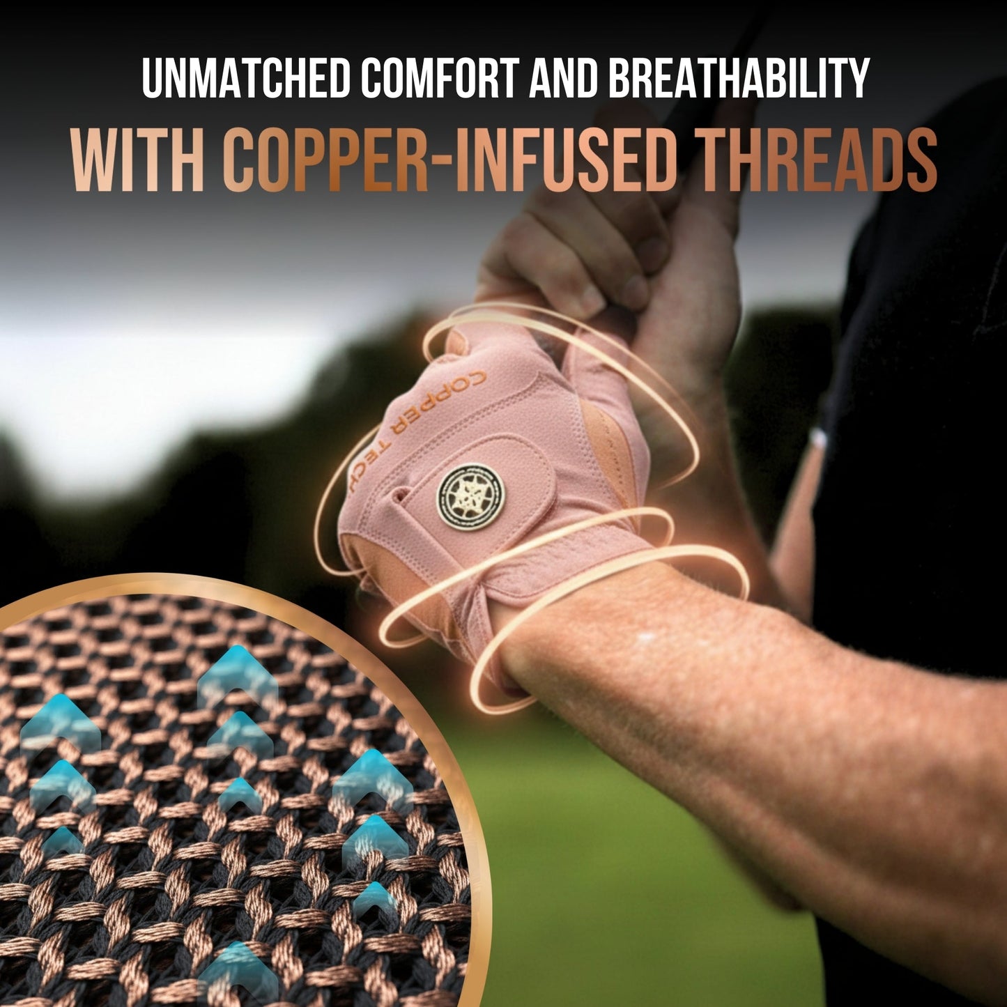 Copper Tech Plus Men's Golf Gloves [Worn on Left Hand]