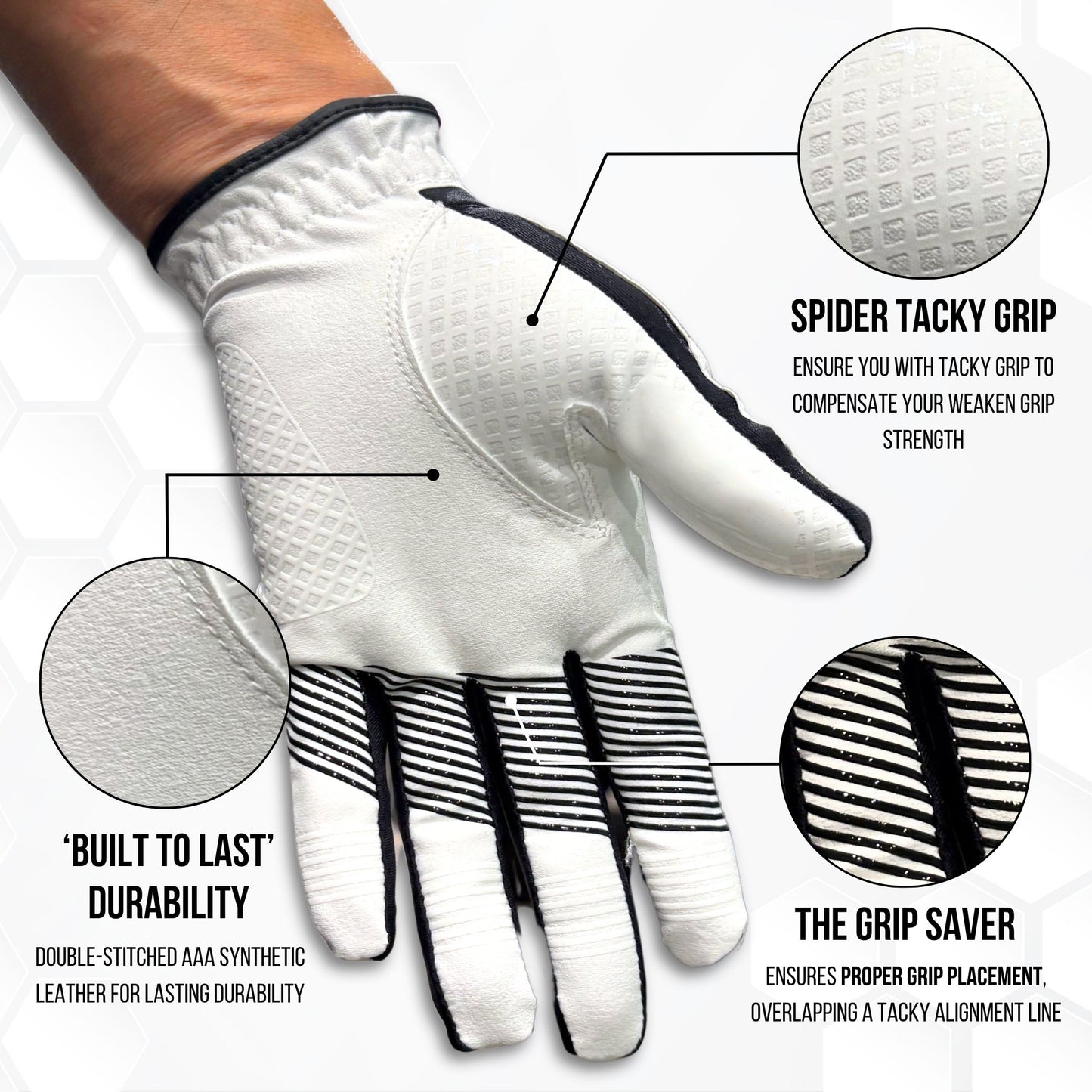 Copper Advanced Tech 2.0 Men's Golf Gloves [Worn on Left Hand]