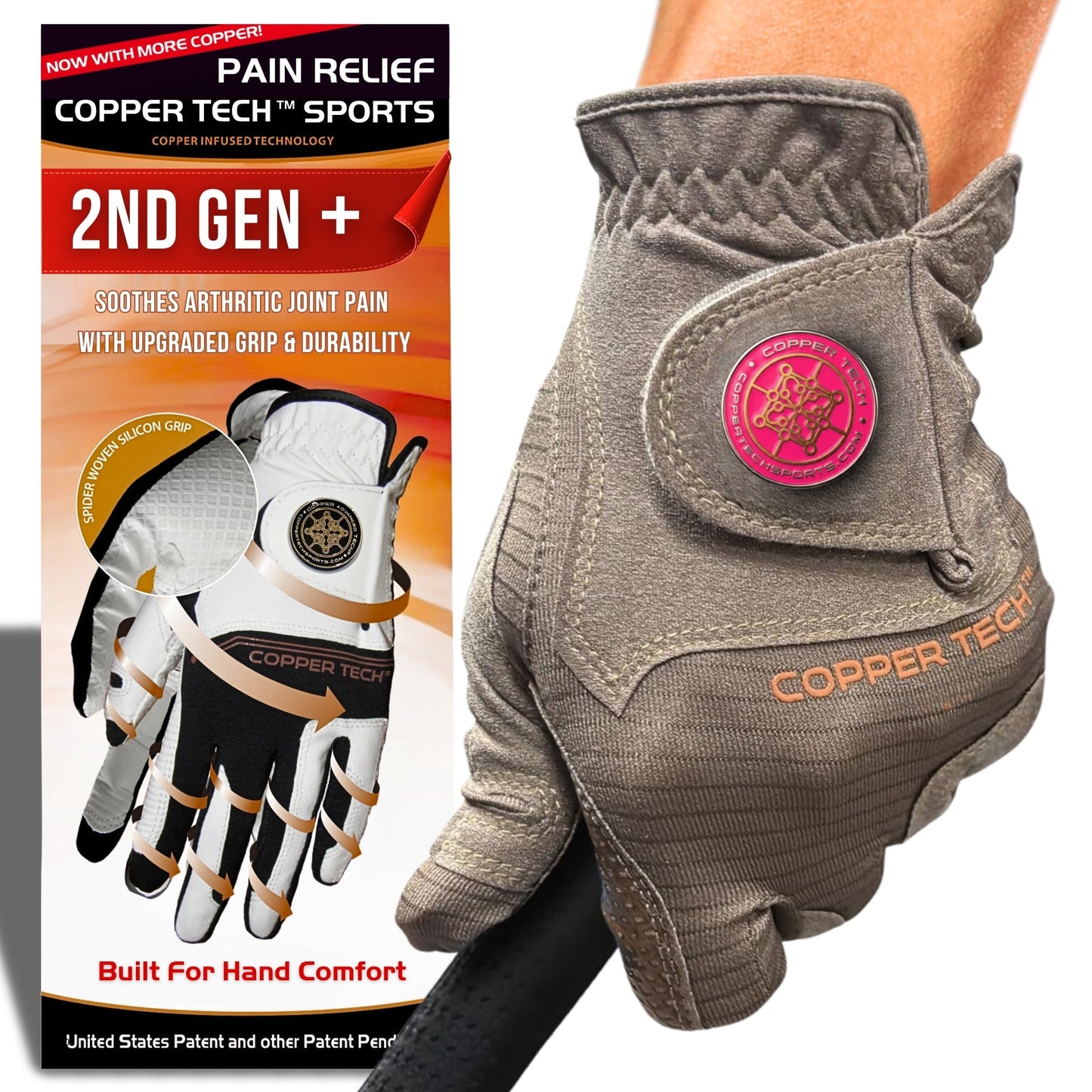 Copper Tech Plus Women's Golf Gloves [Worn on Right Hand]