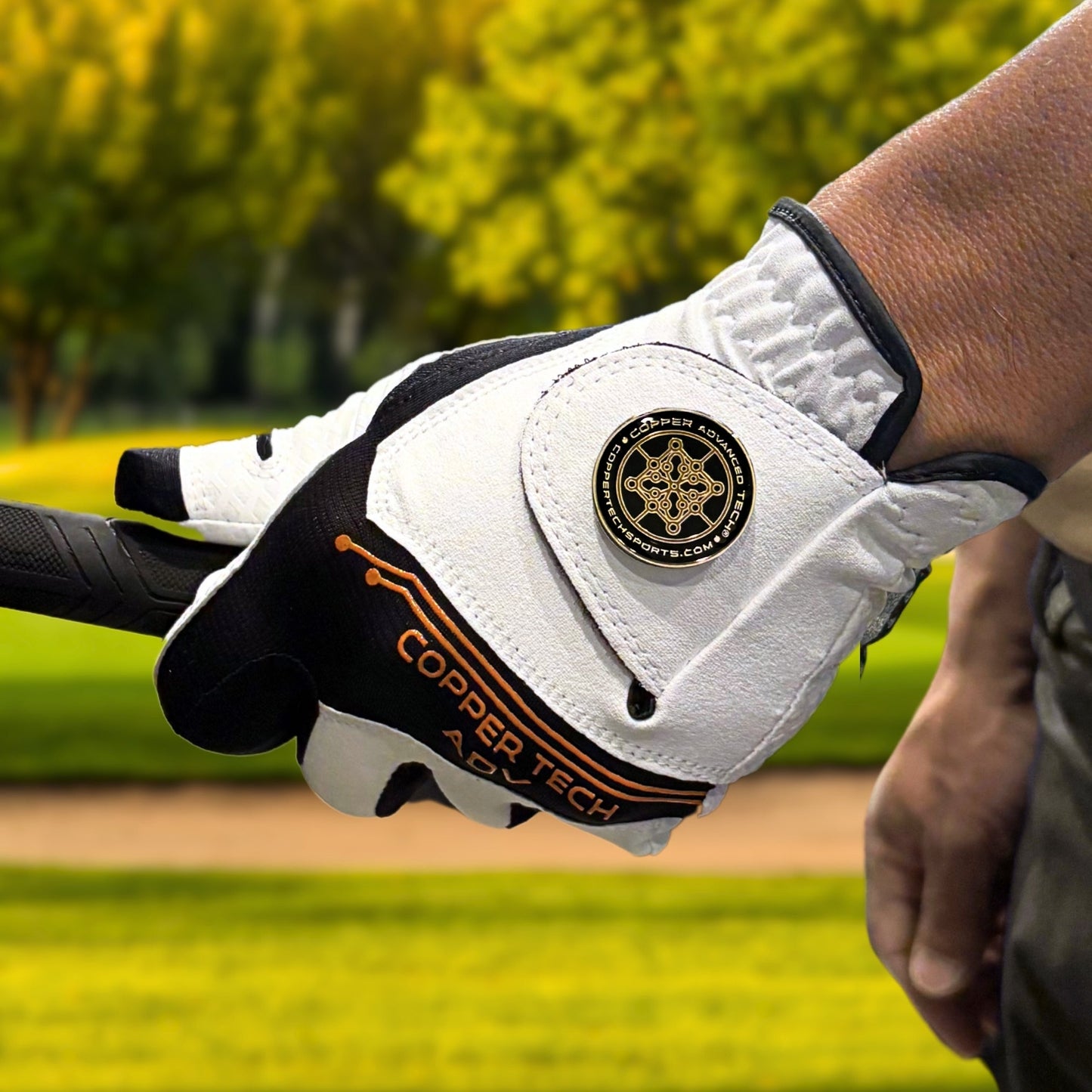 Copper Advanced Tech 2.0 Men's Golf Gloves [Worn on Left Hand]