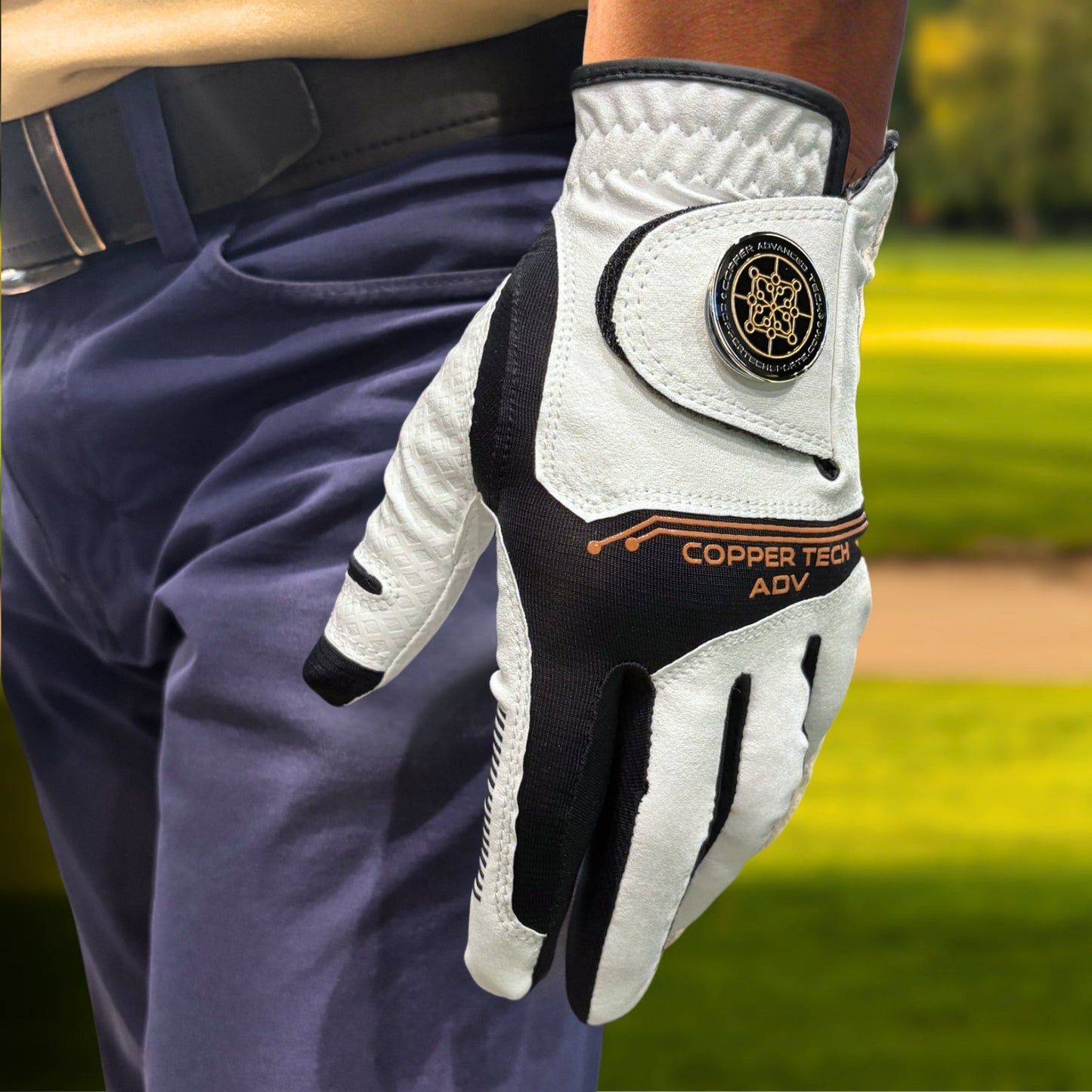 Copper Advanced Tech 2.0 Men's Golf Gloves [Worn on Right Hand]