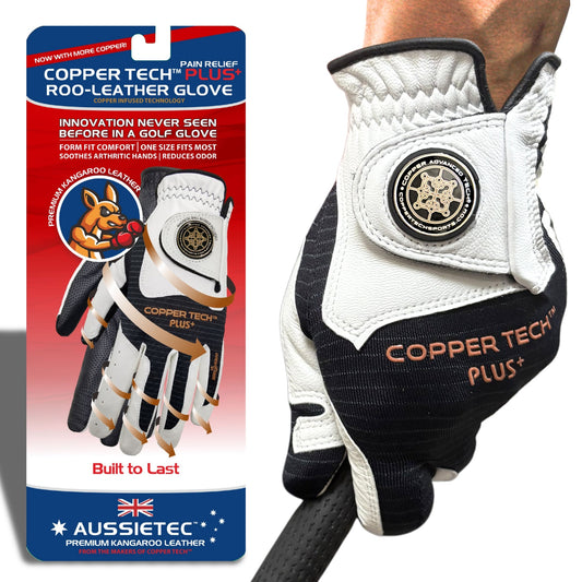 [Special Kangaroo Edition] Copper Tech Plus Men's Golf Glove - Pearl/Black