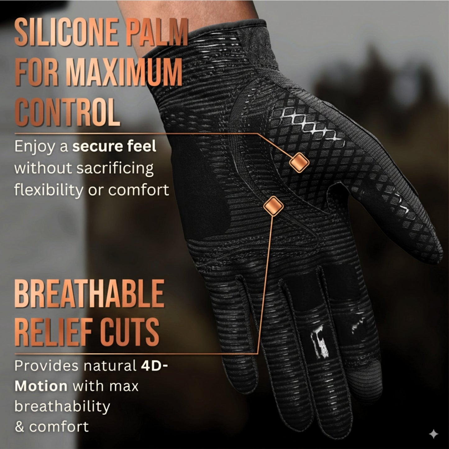 Copper Tech Plus Men's Golf Gloves [Worn on Right Hand]