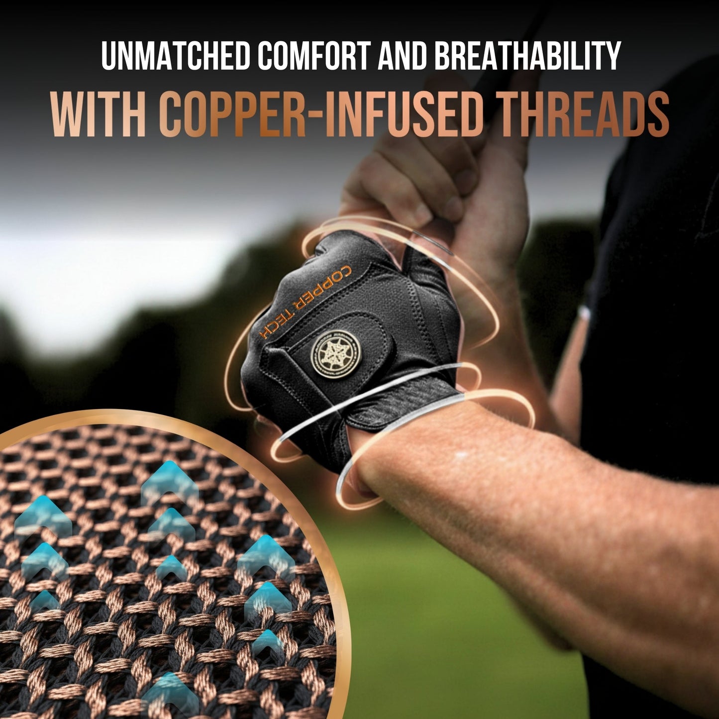 Copper Tech Plus Men's Golf Gloves [Worn on Right Hand]