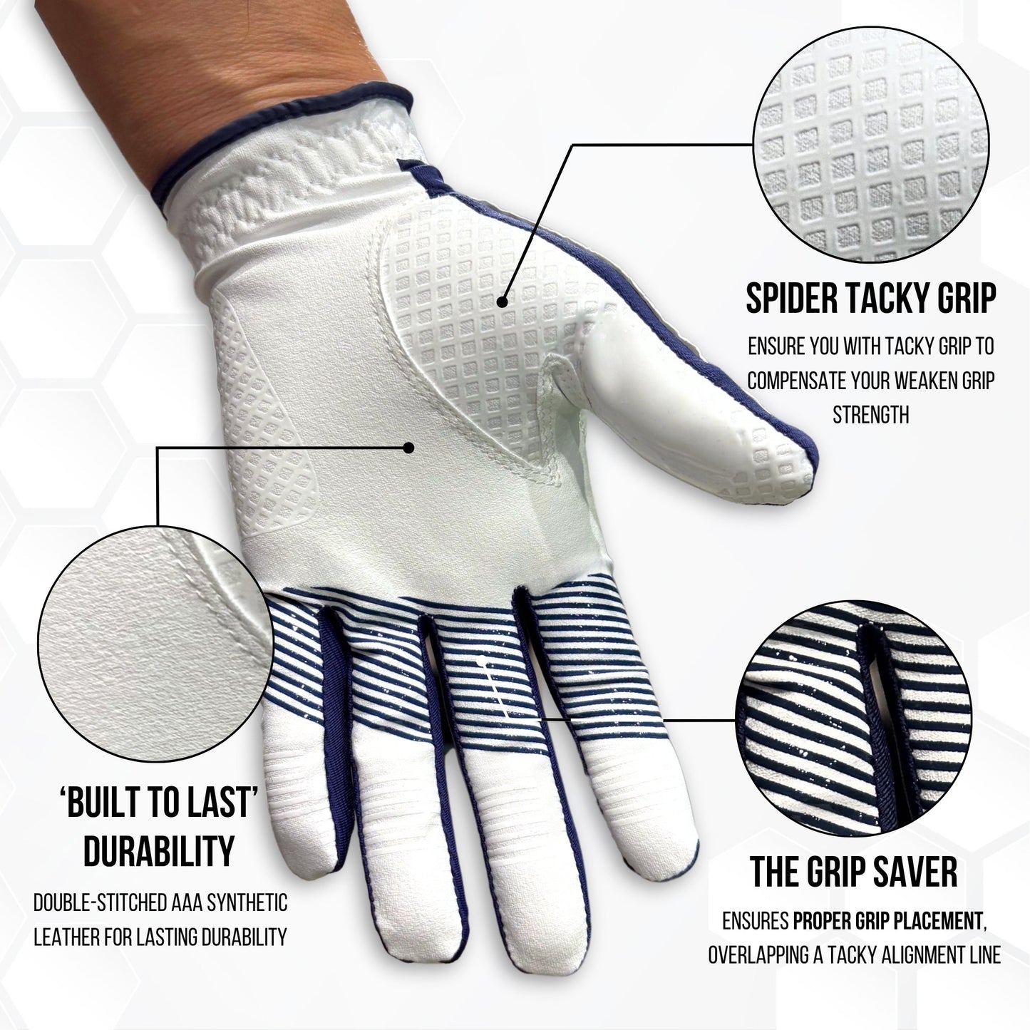 Copper Advanced Tech 2.0 Men's Golf Gloves [Worn on Right Hand]