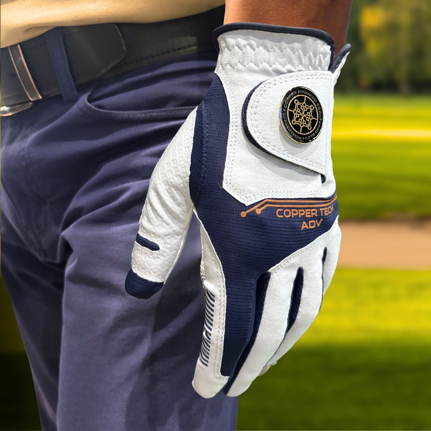 Copper Advanced Tech 2.0 Men's Golf Gloves [Worn on Left Hand]
