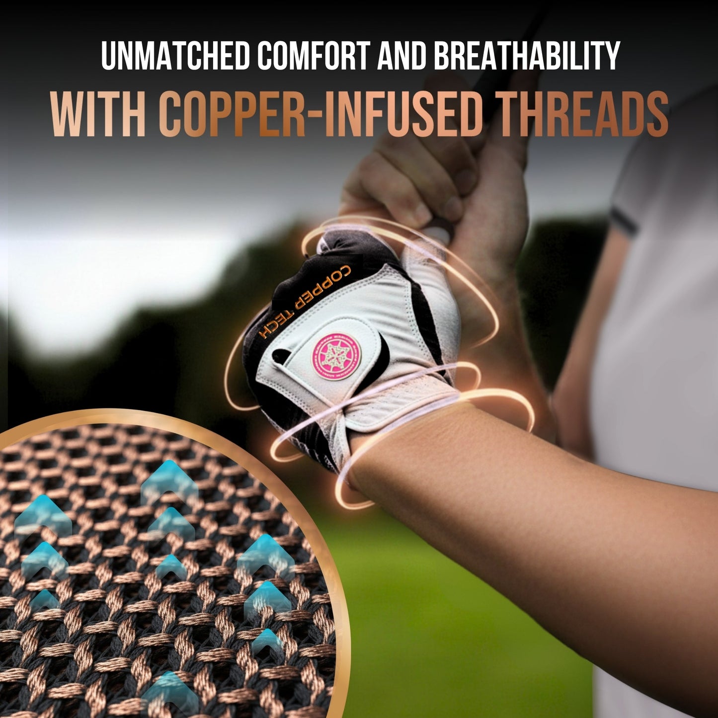 Copper Tech Plus Women's Golf Gloves [Worn on Left Hand]