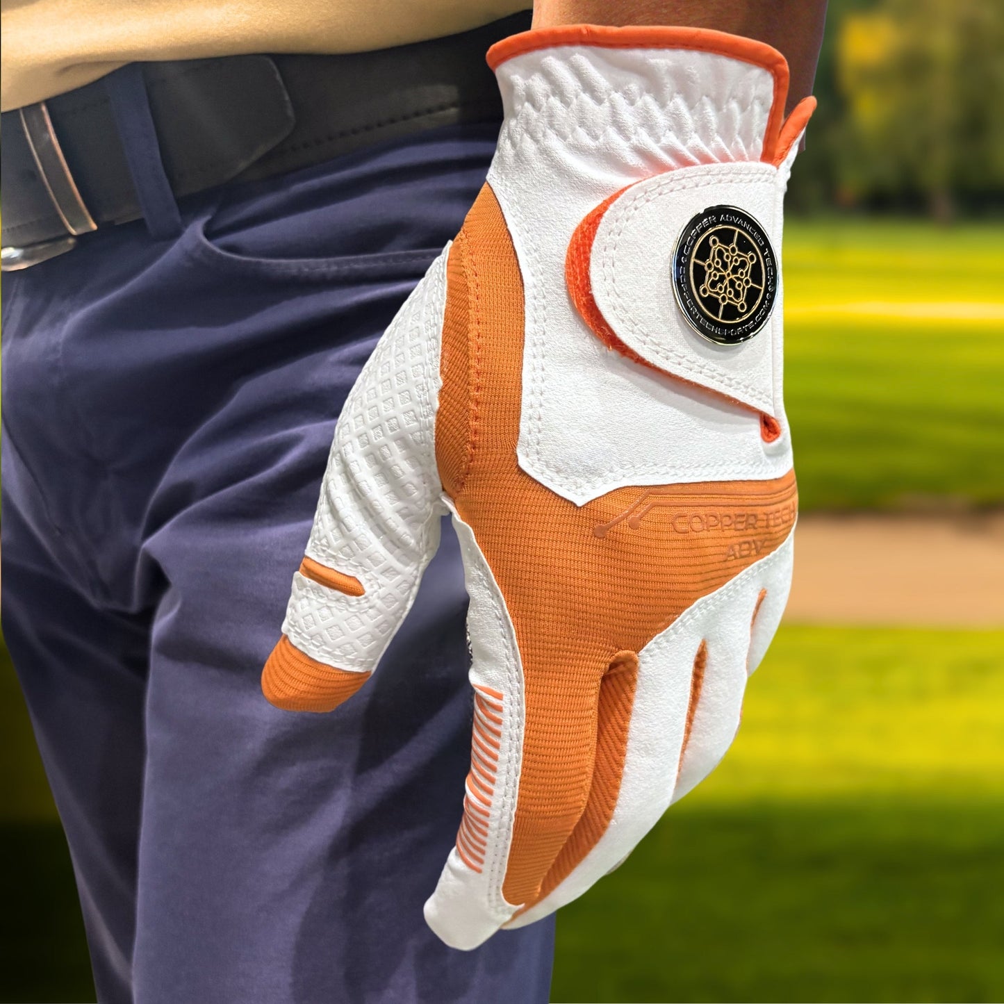 Copper Advanced Tech 2.0 Men's Golf Gloves [Worn on Right Hand]