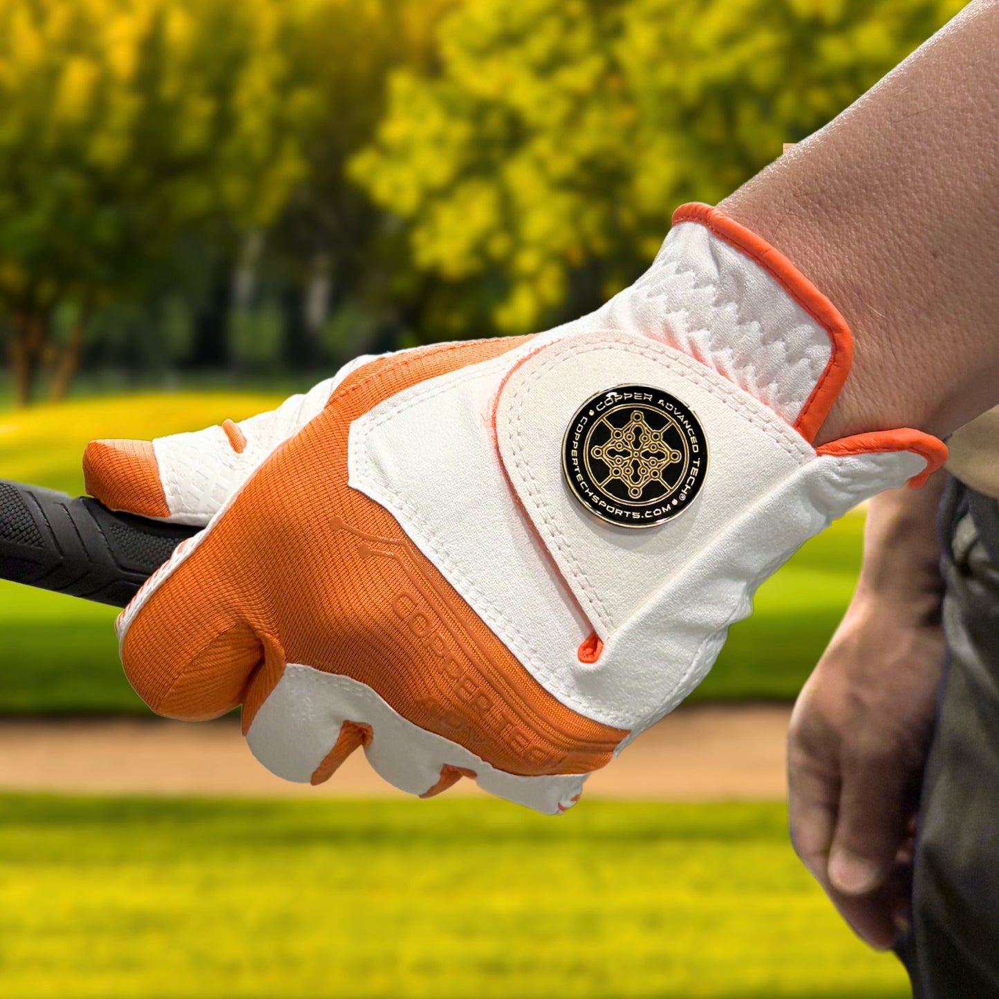 Copper Advanced Tech 2.0 Men's Golf Gloves [Worn on Right Hand]