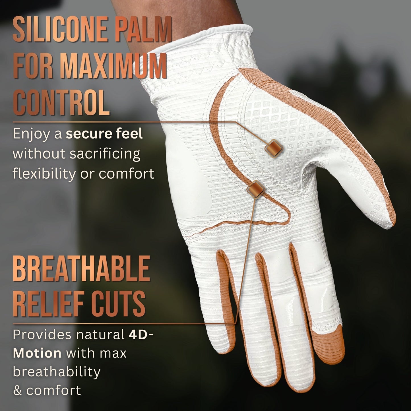 Copper Tech Plus Men's Golf Gloves [Worn on Left Hand]