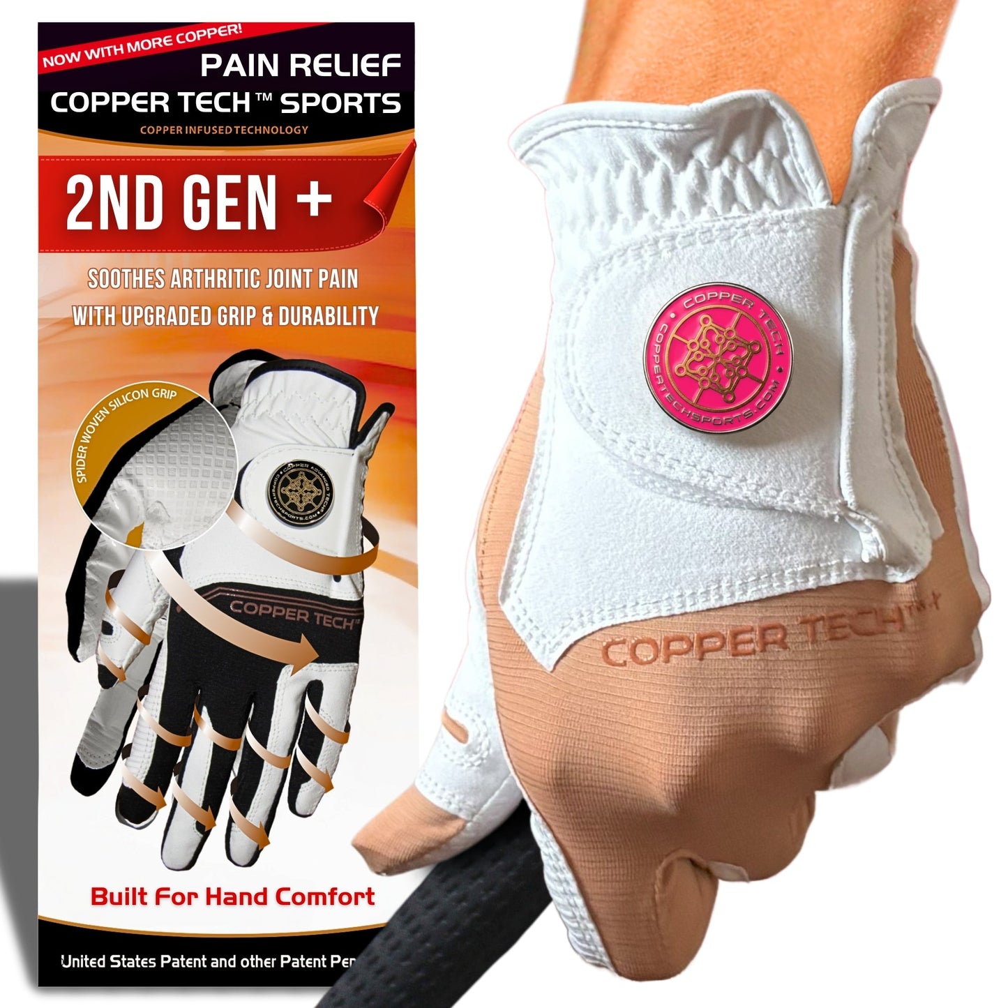 Copper Tech Plus Women's Golf Gloves [Worn on Left Hand]