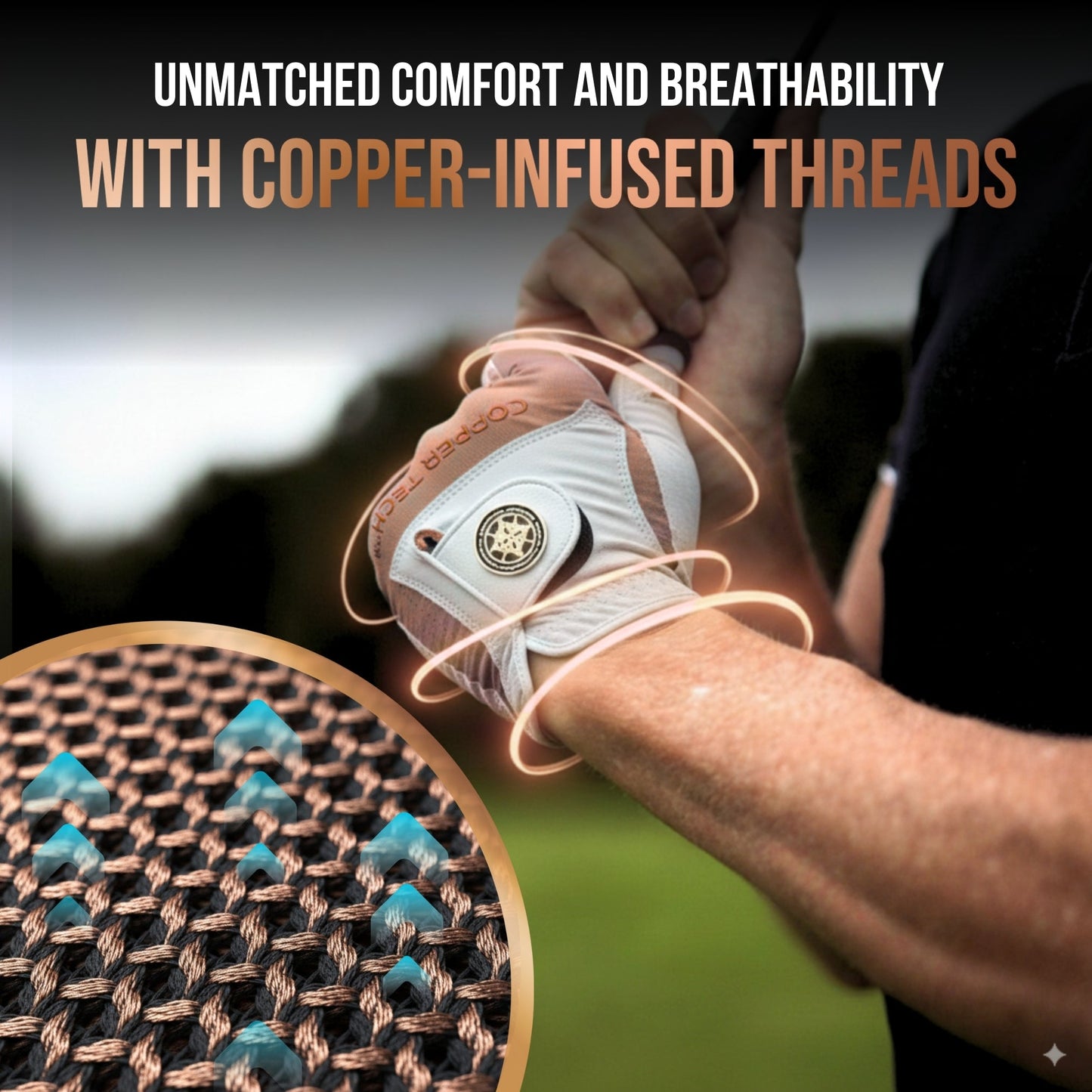 Copper Tech Plus Men's Golf Gloves [Worn on Left Hand]