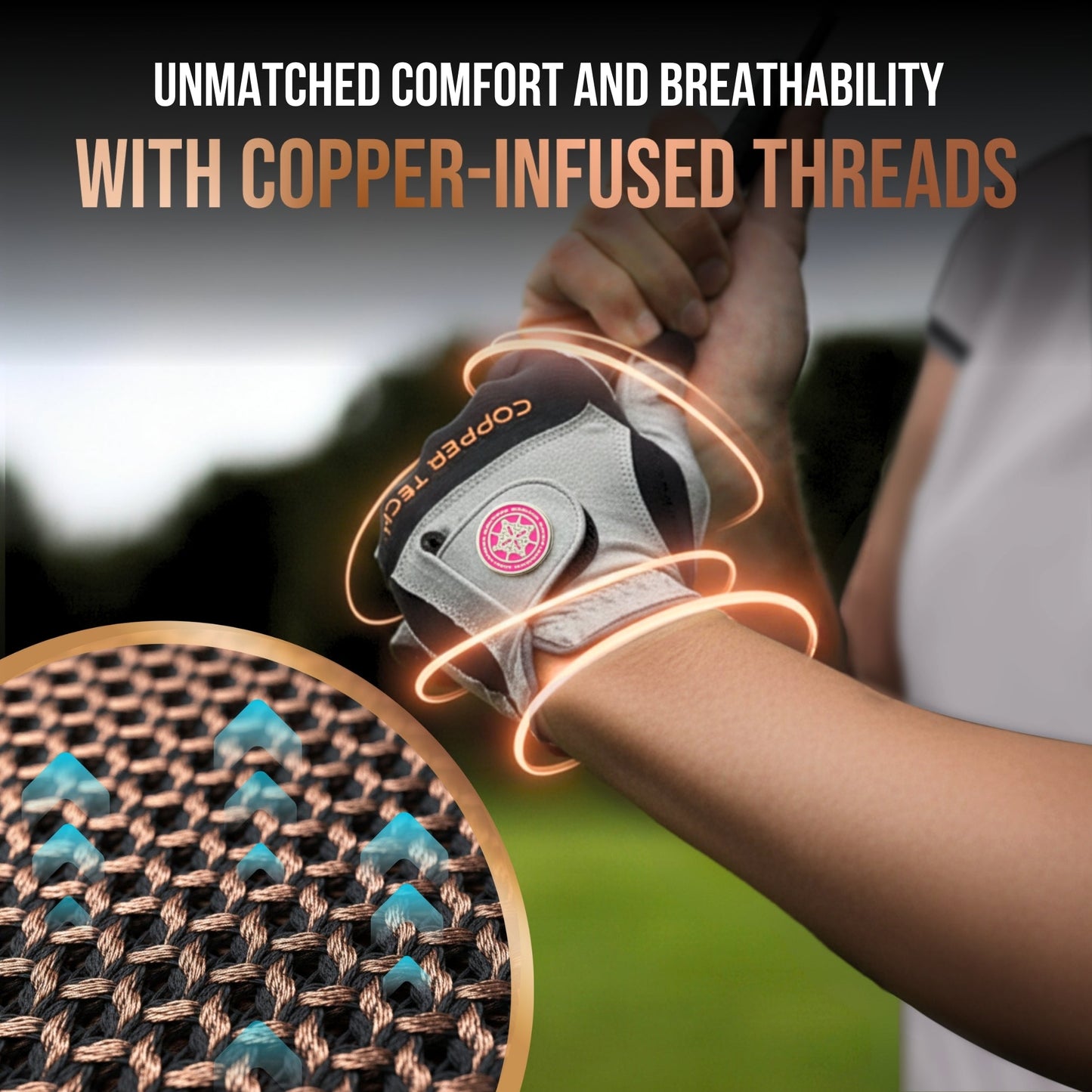 Copper Tech Plus Women's Golf Gloves [Worn on Right Hand]