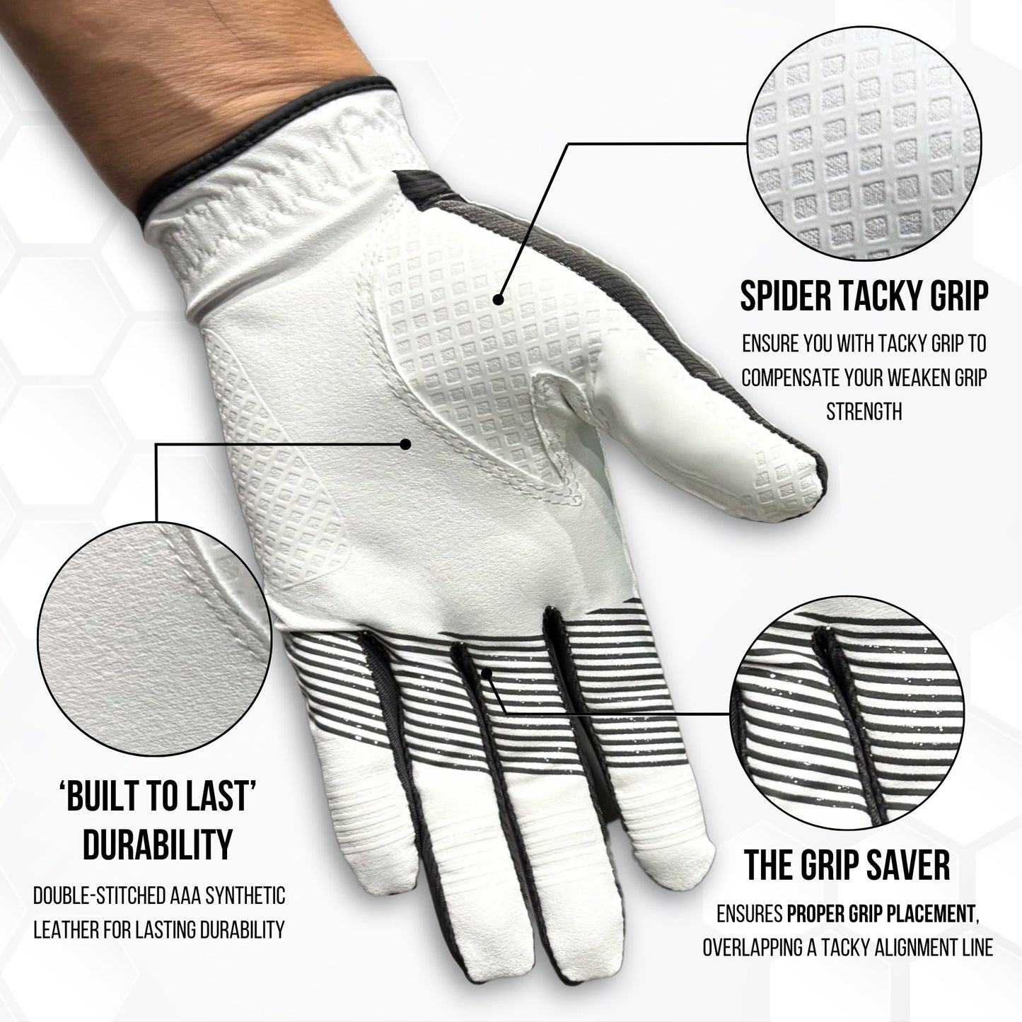 Copper Advanced Tech 2.0 Men's Golf Gloves [Worn on Right Hand]