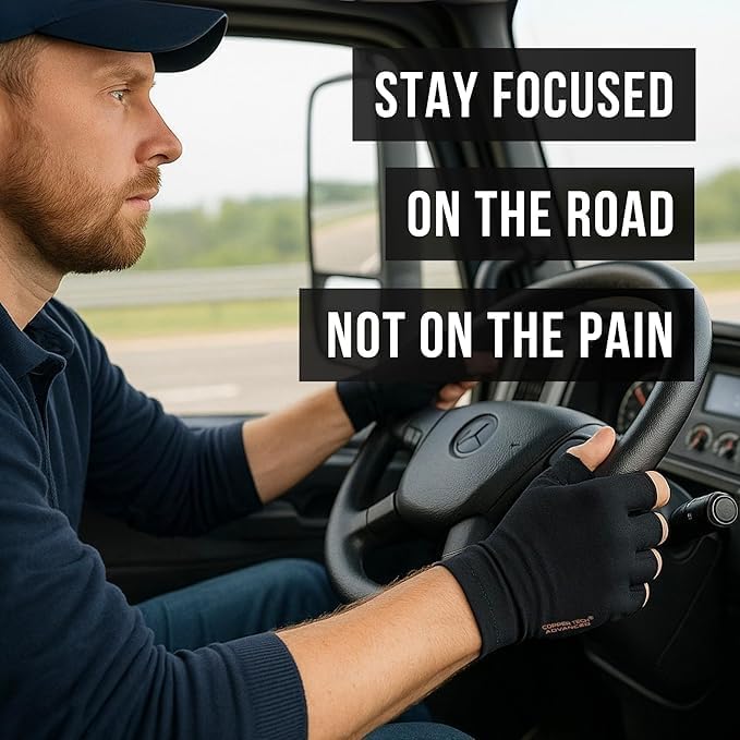 Copper-Infused Fingerless Compression Gloves (1 Pair)