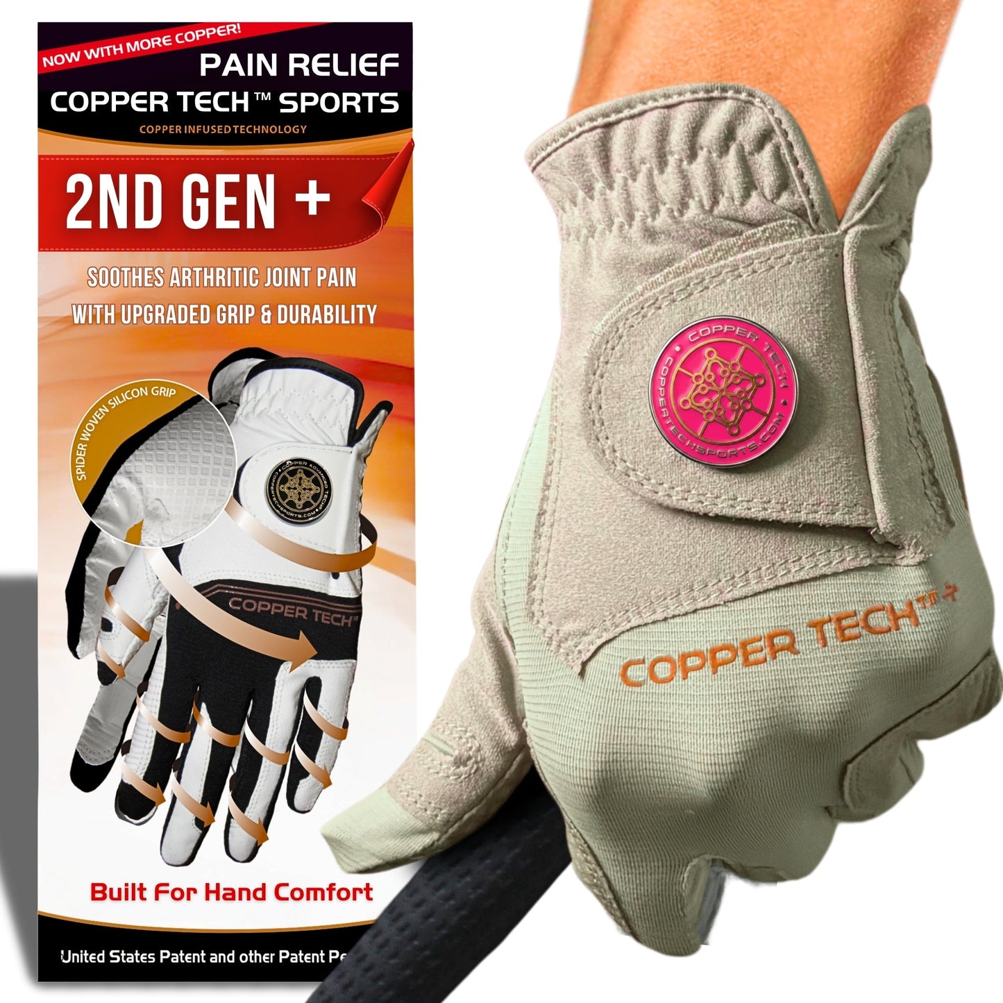 Copper Tech Plus Women's Golf Gloves [Worn on Left Hand]