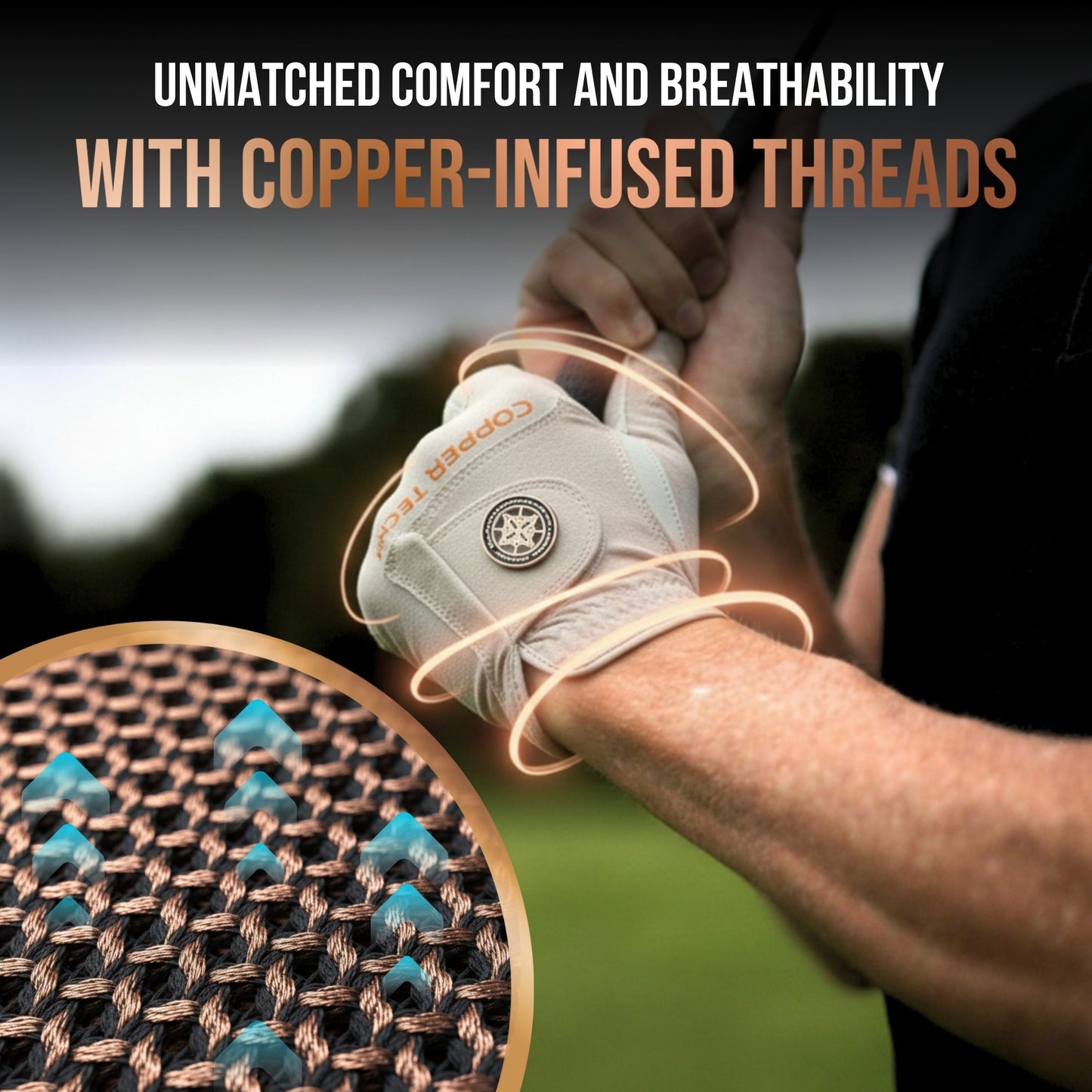Copper Tech Plus Men's Golf Gloves [Worn on Right Hand]