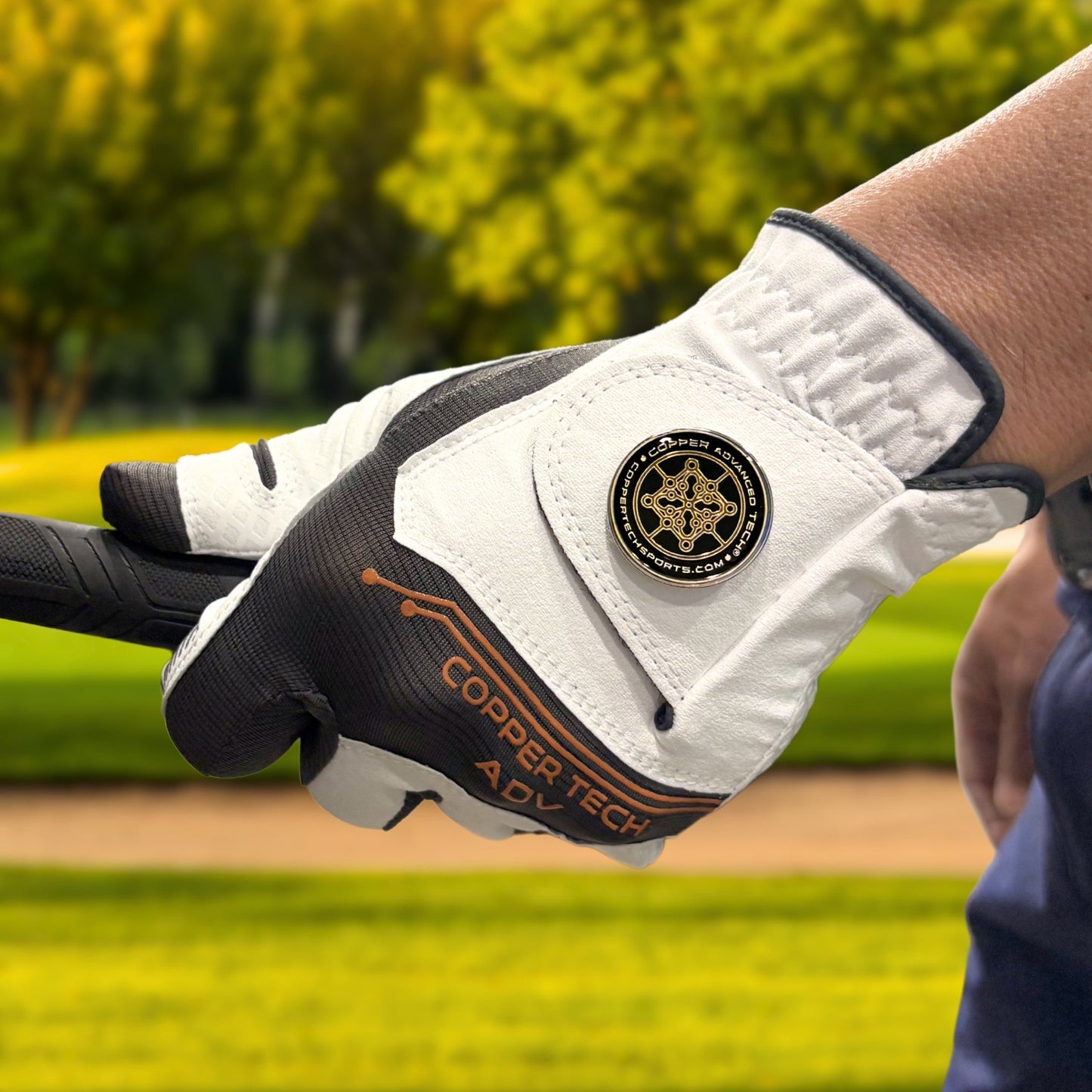 Copper Advanced Tech 2.0 Men's Golf Gloves [Worn on Right Hand]