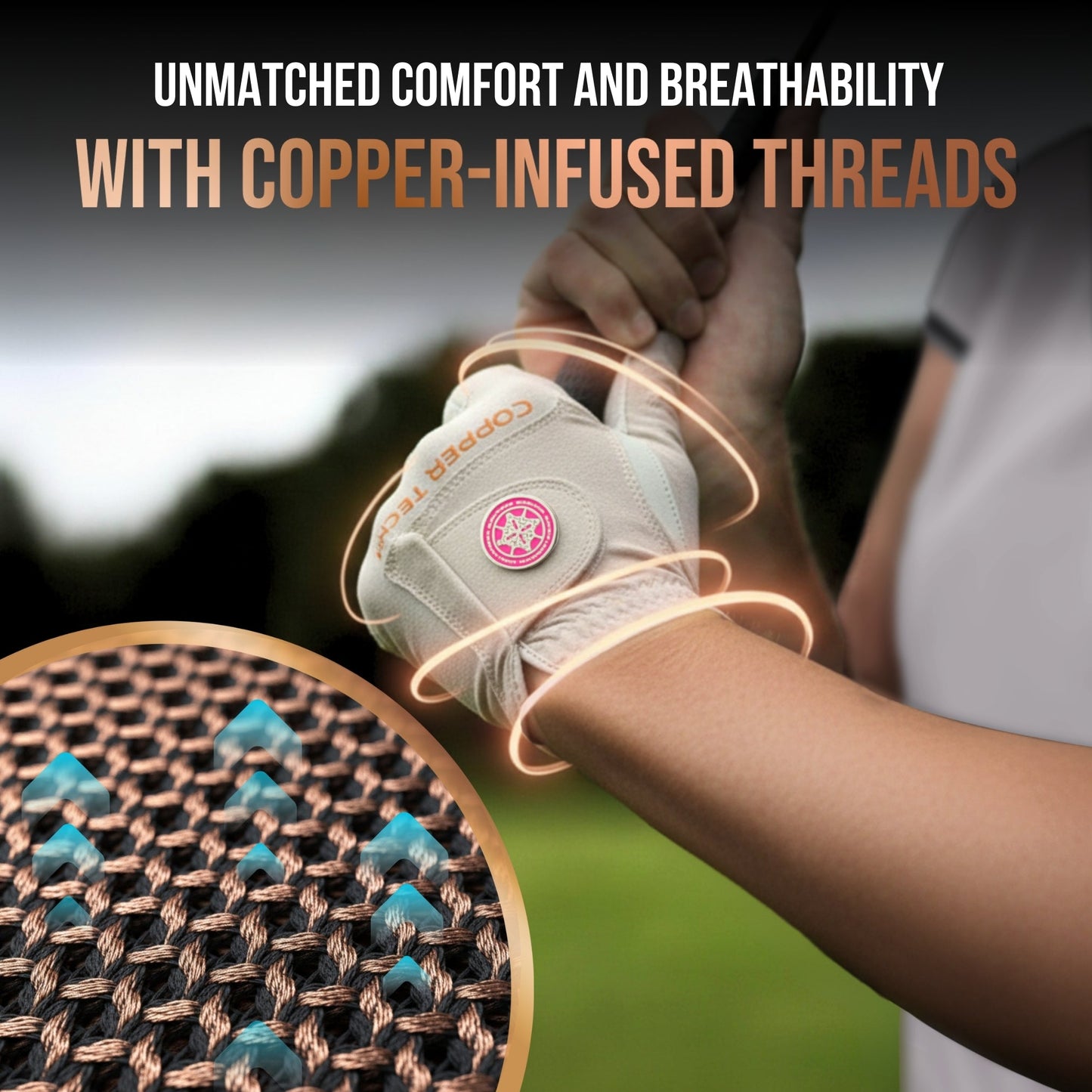 Copper Tech Plus Women's Golf Gloves [Worn on Right Hand]