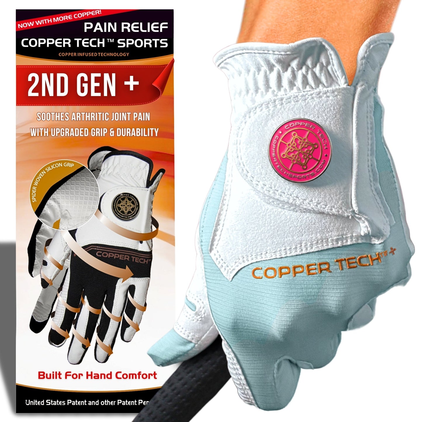 Copper Tech Plus Women's Golf Gloves [Worn on Right Hand]