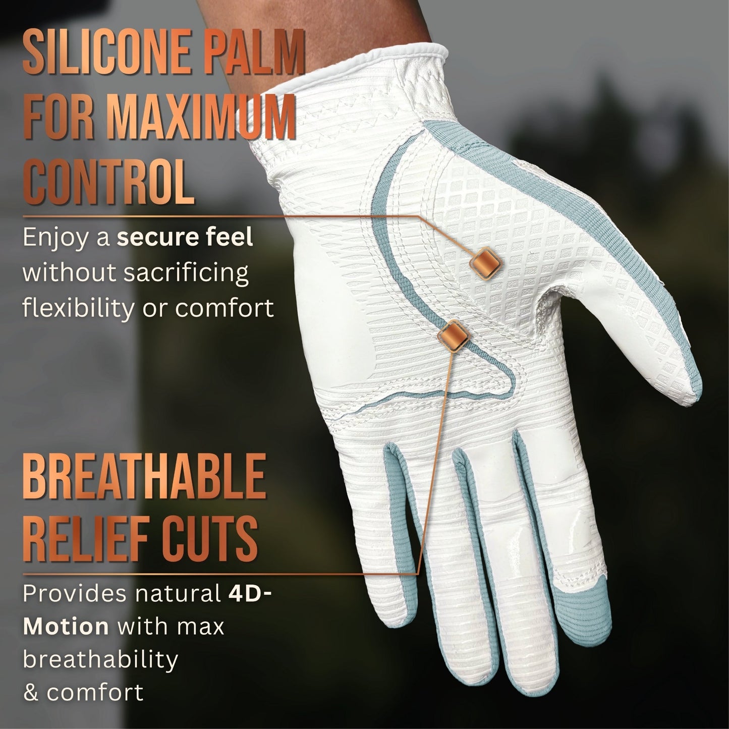 Copper Tech Plus Men's Golf Gloves [Worn on Left Hand]