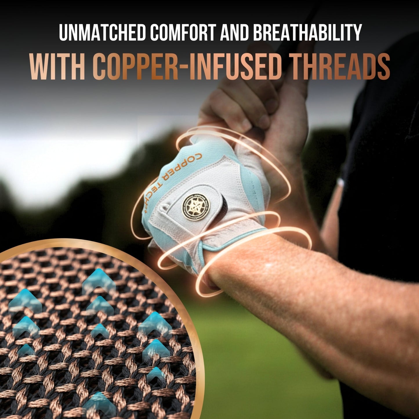 Copper Tech Plus Men's Golf Gloves [Worn on Right Hand]