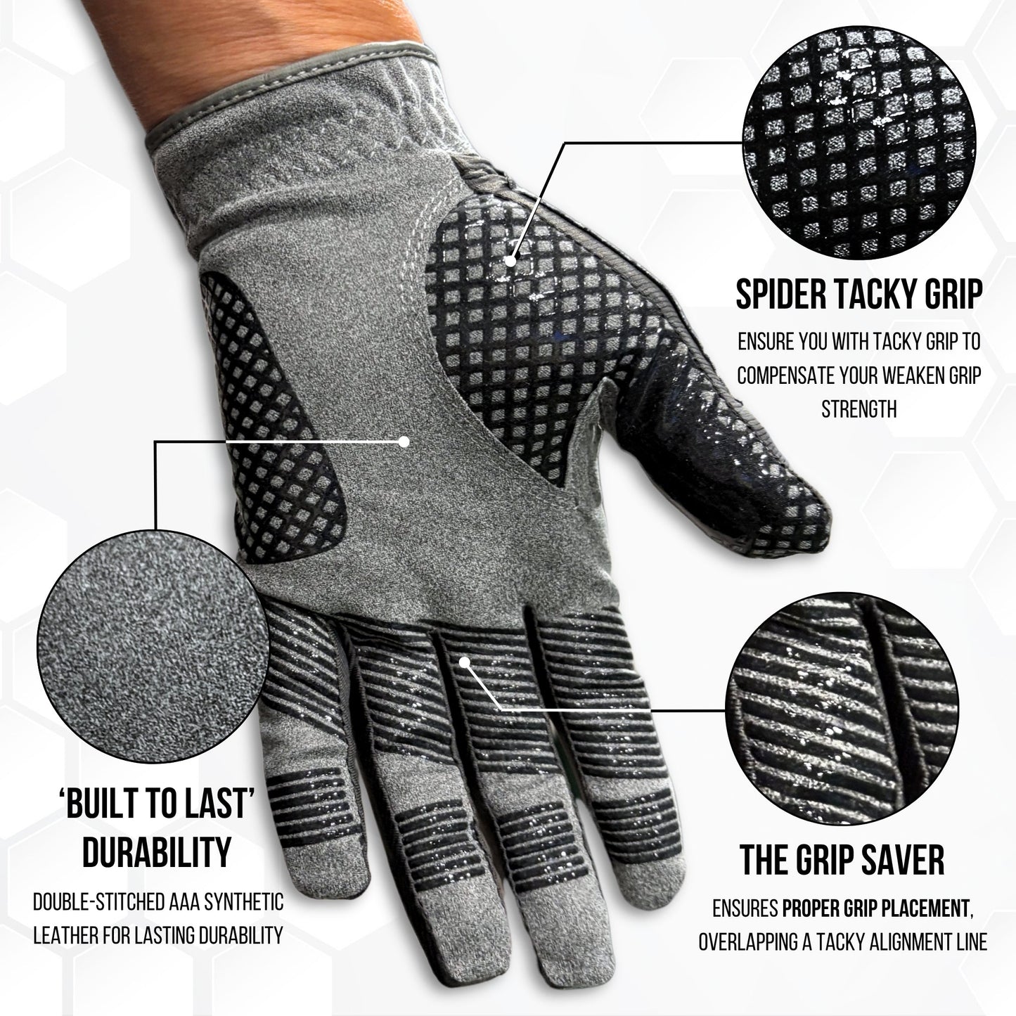 Copper Advanced Tech 2.0 Men's Golf Gloves [Worn on Left Hand]