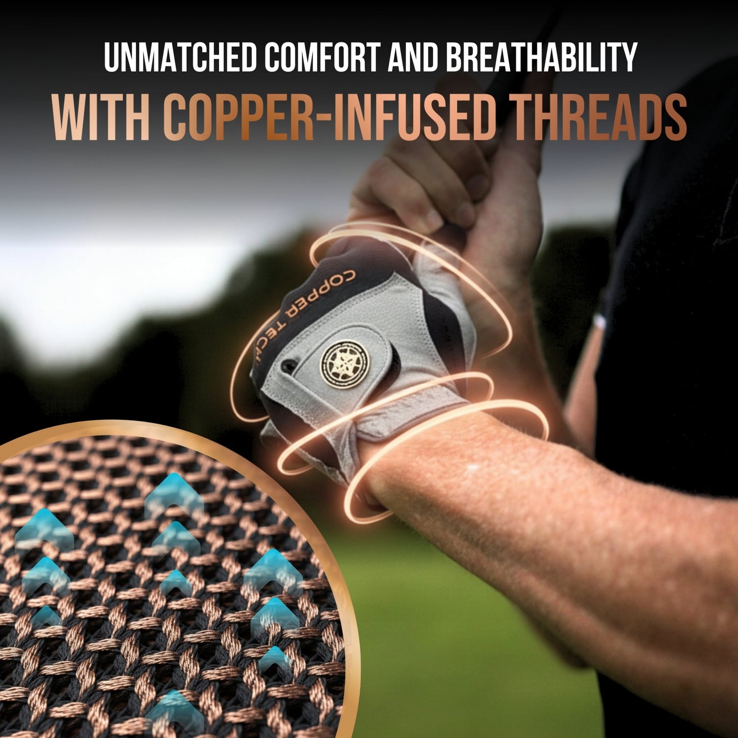 Copper Tech Plus Men's Golf Gloves [Worn on Right Hand]