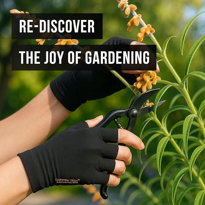 Copper-Infused Fingerless Compression Gloves (1 Pair)